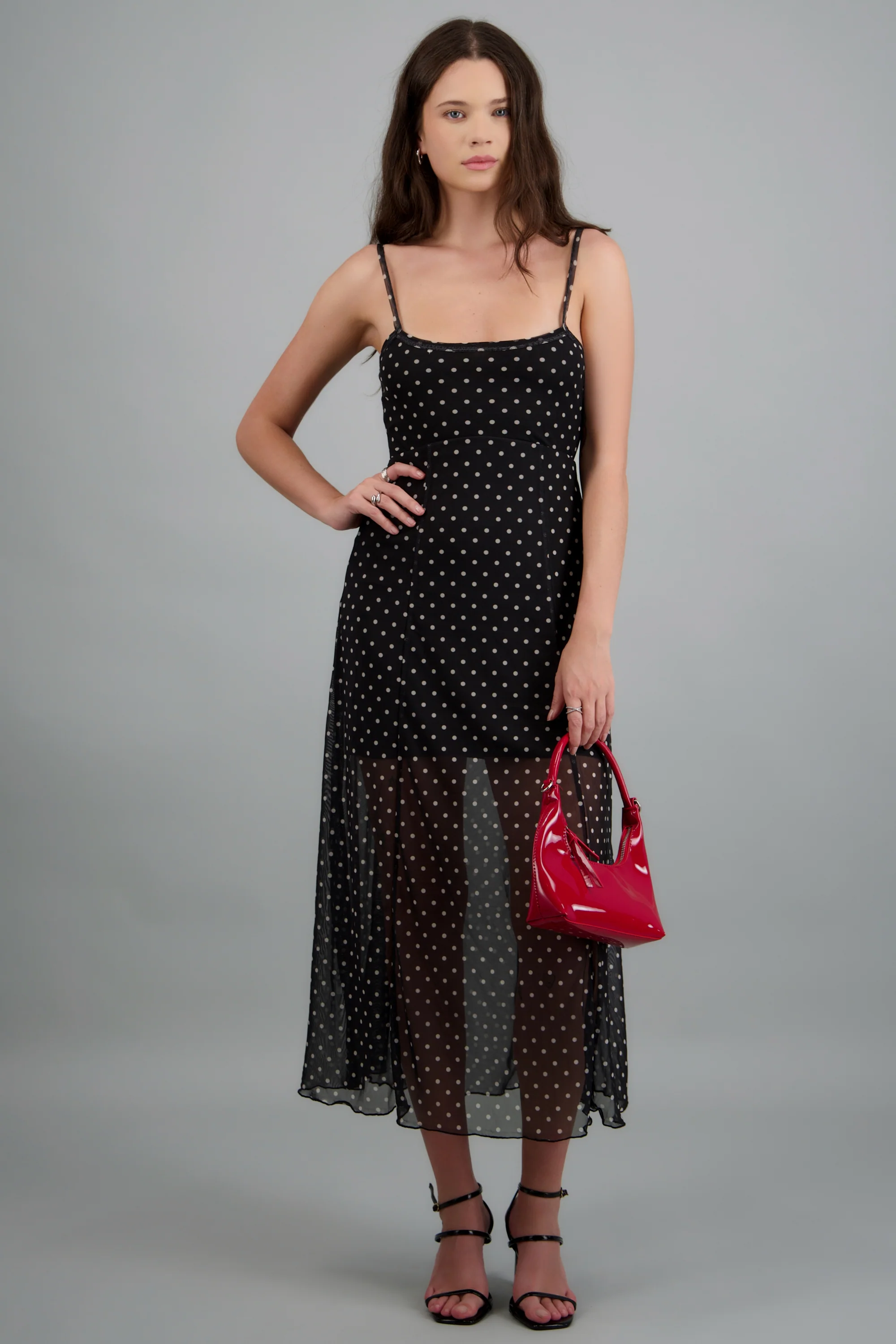 Vestido maxi tirantes polka dots - Image 3
