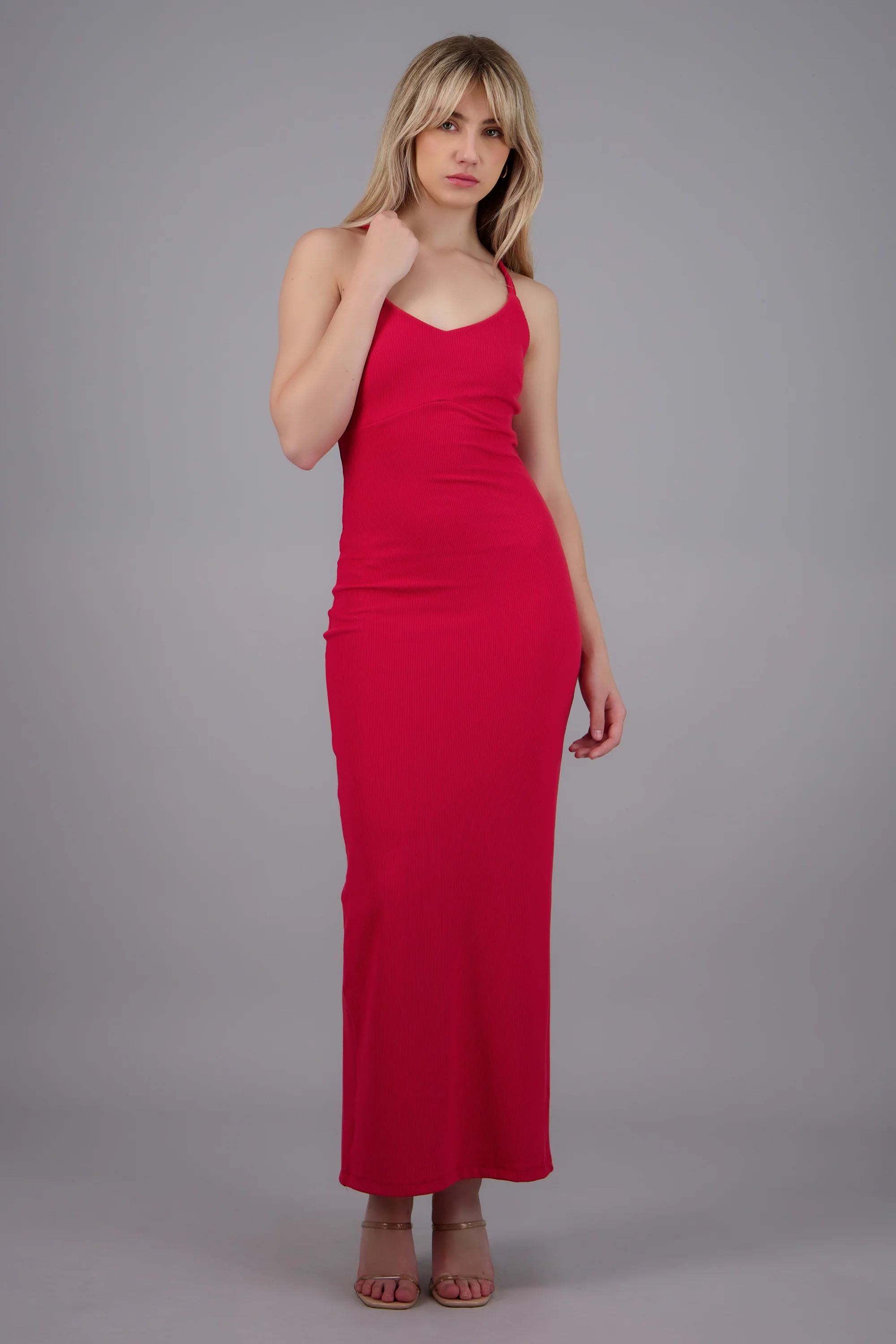 Vestido maxi tirantes rib - Image 2