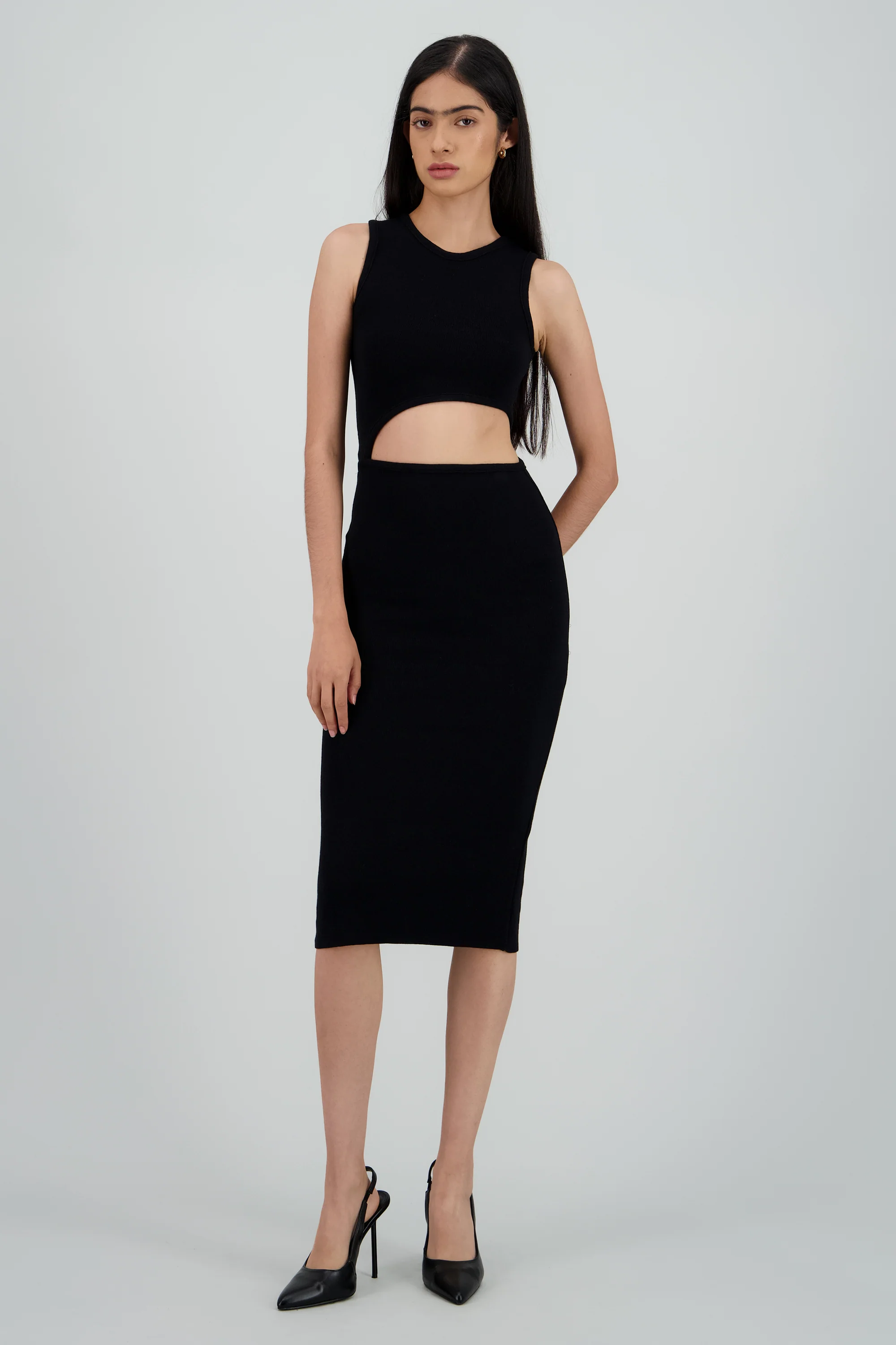 Vestido midi abertura cintura - Image 2