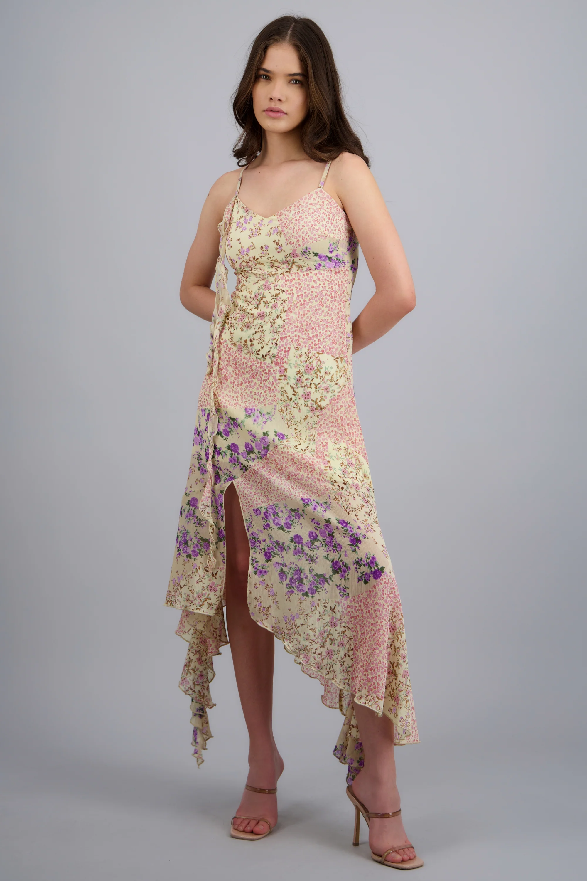 Vestido midi asimetrico tirantes - Image 3