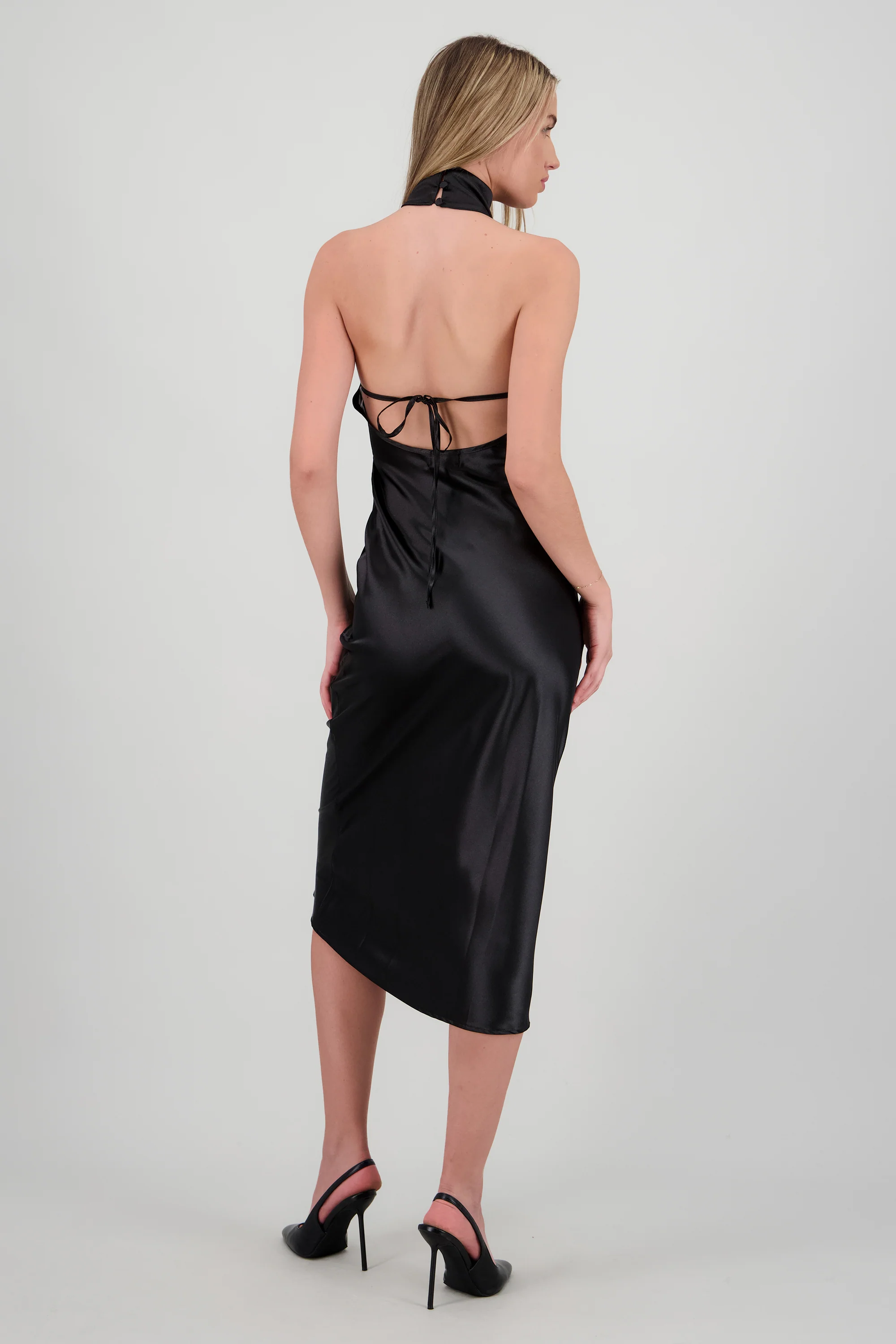 Vestido midi cuello alto con amarre en espalda - Image 4