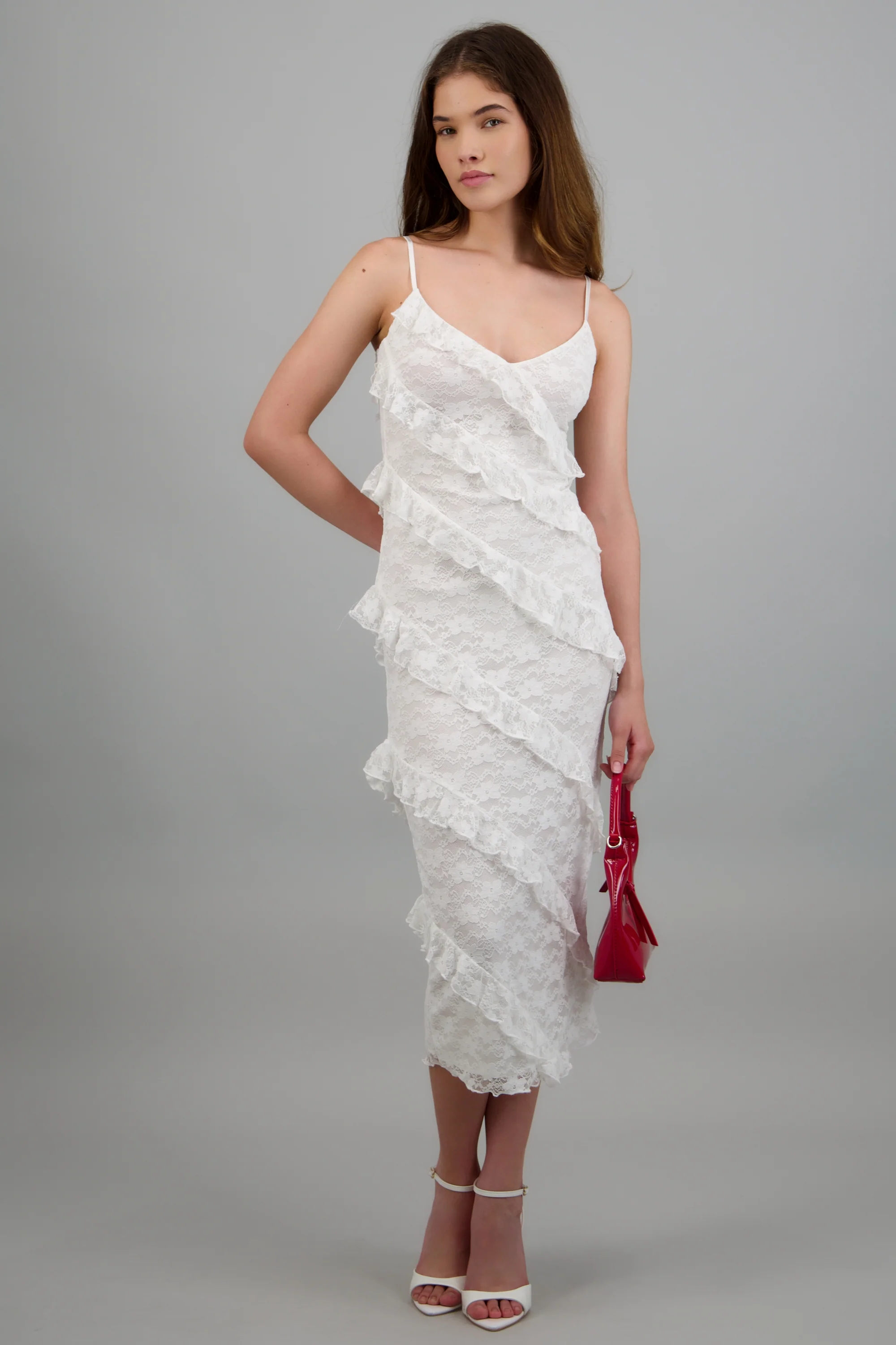 Vestido midi encaje detalle olanes - Image 3