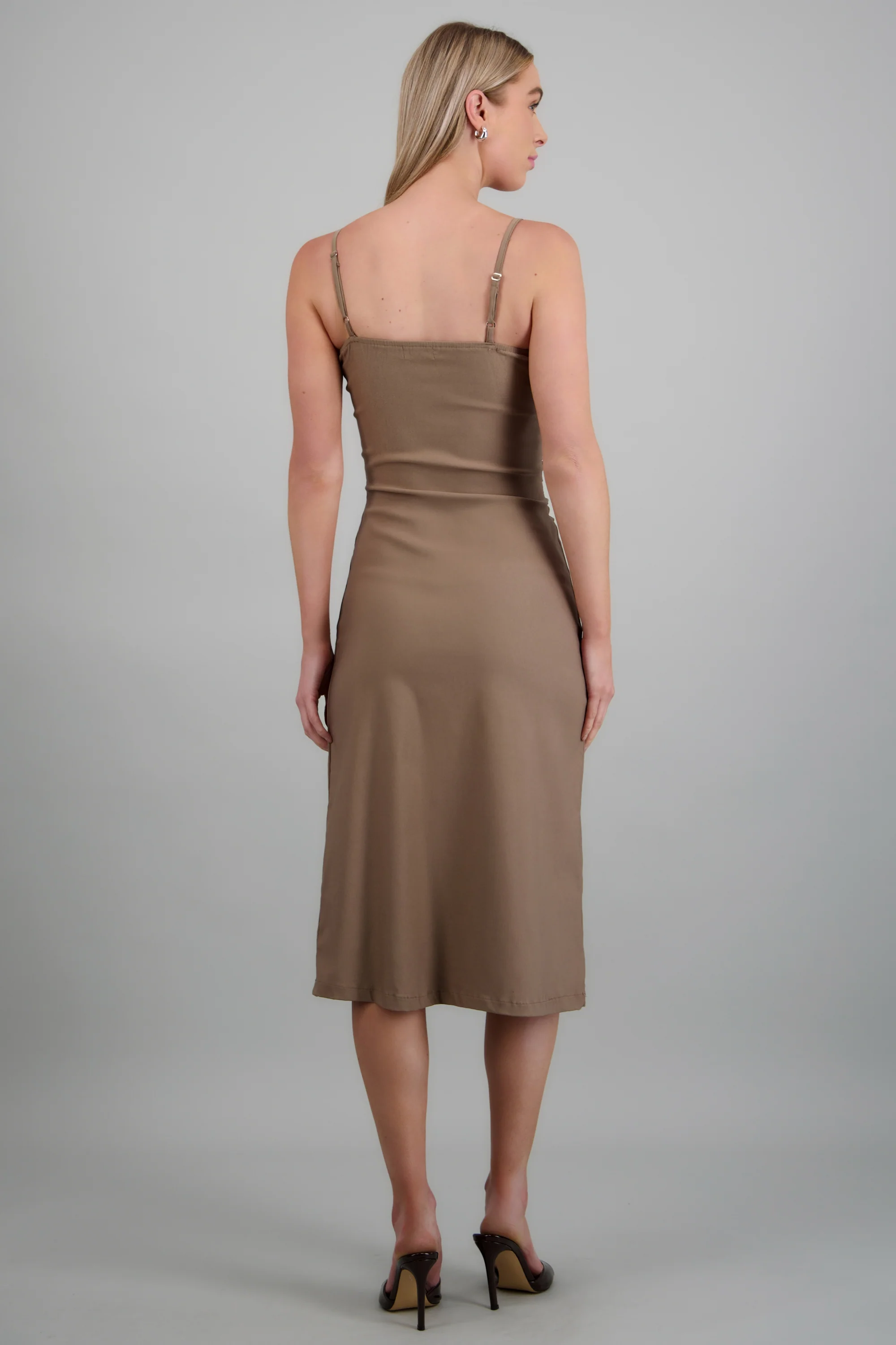 vestido midi escote detalle metalico - Image 4