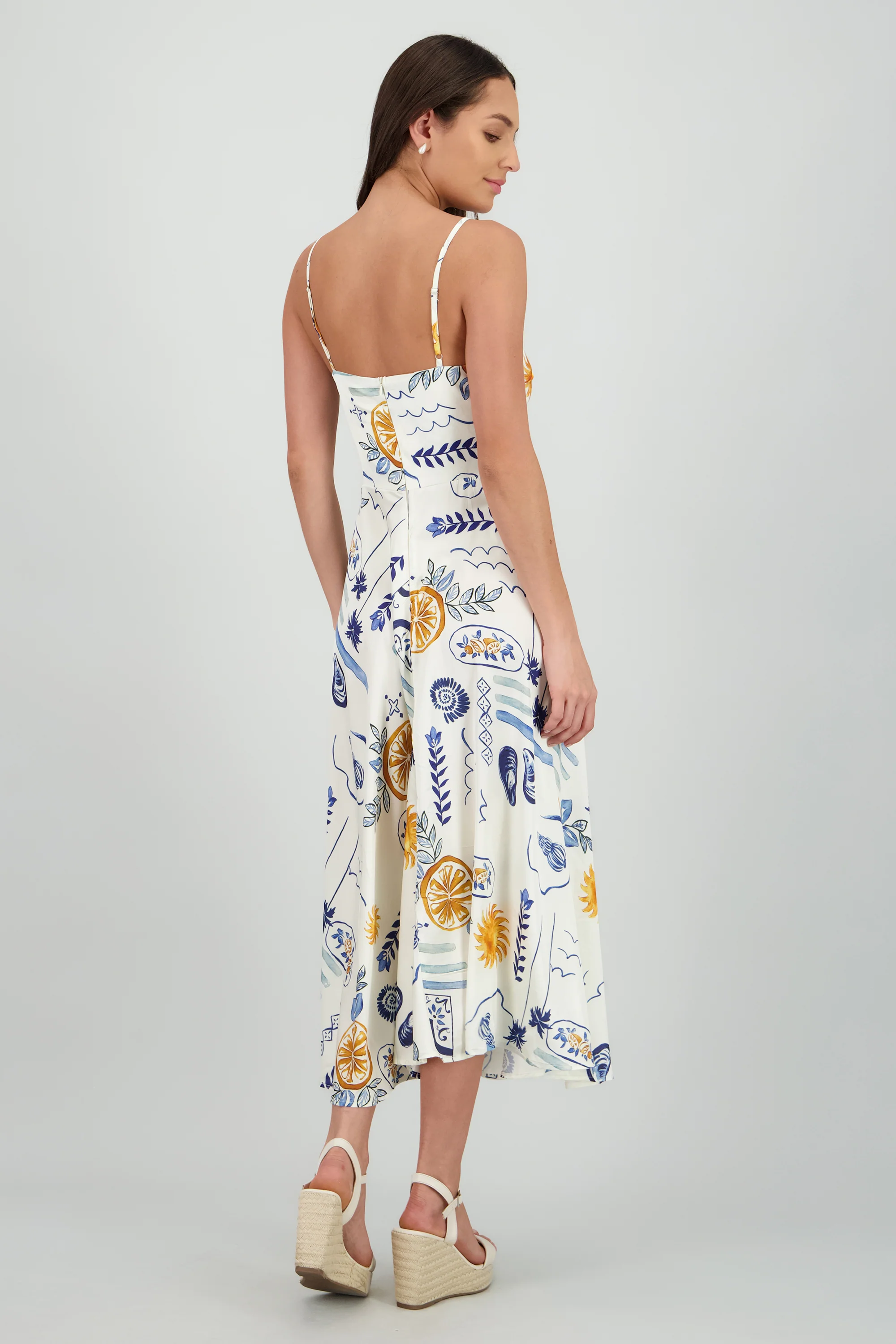Vestido midi escote nudo estampado - Image 4