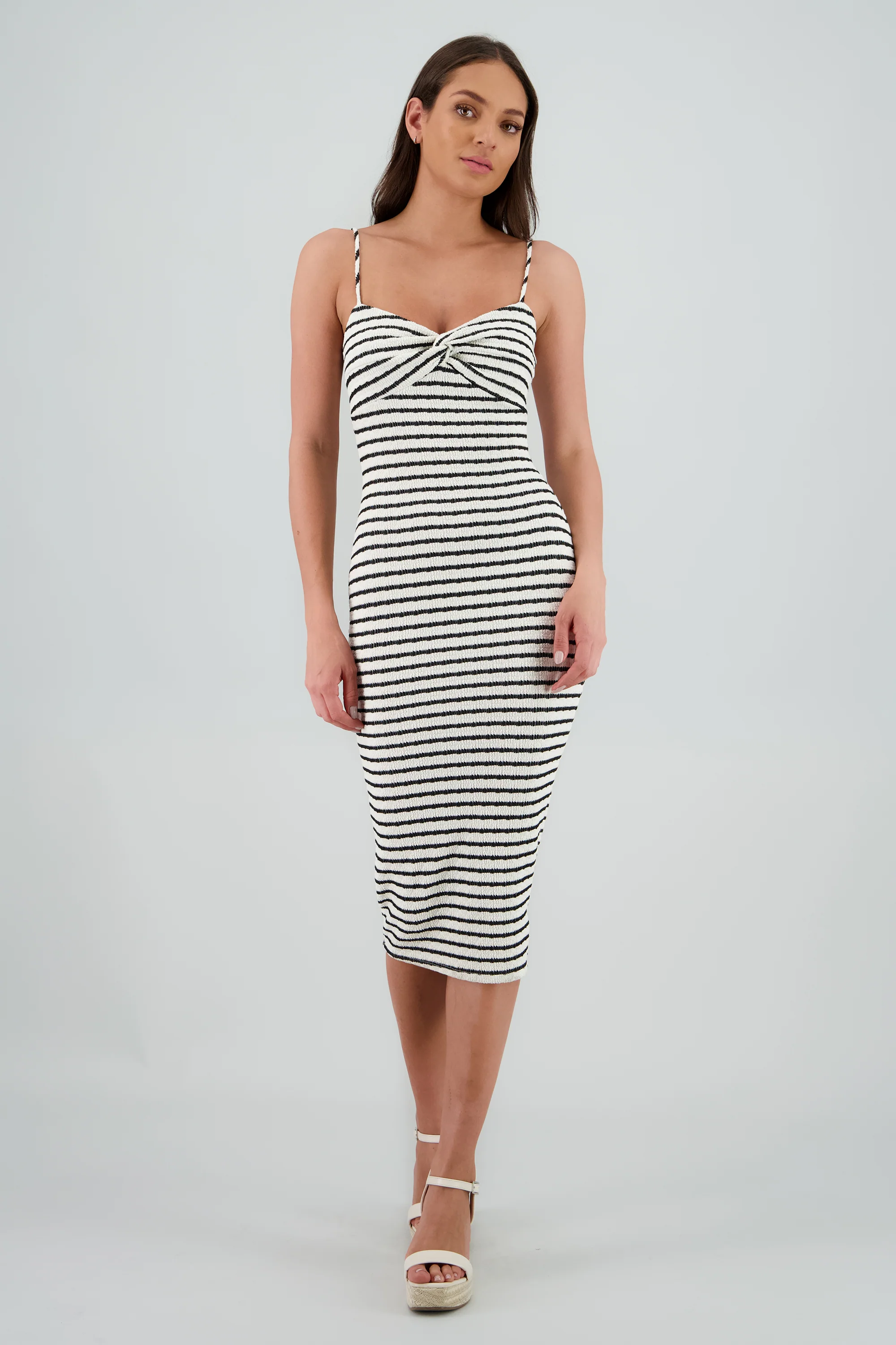 Vestido midi estampado rayas textura - Image 2