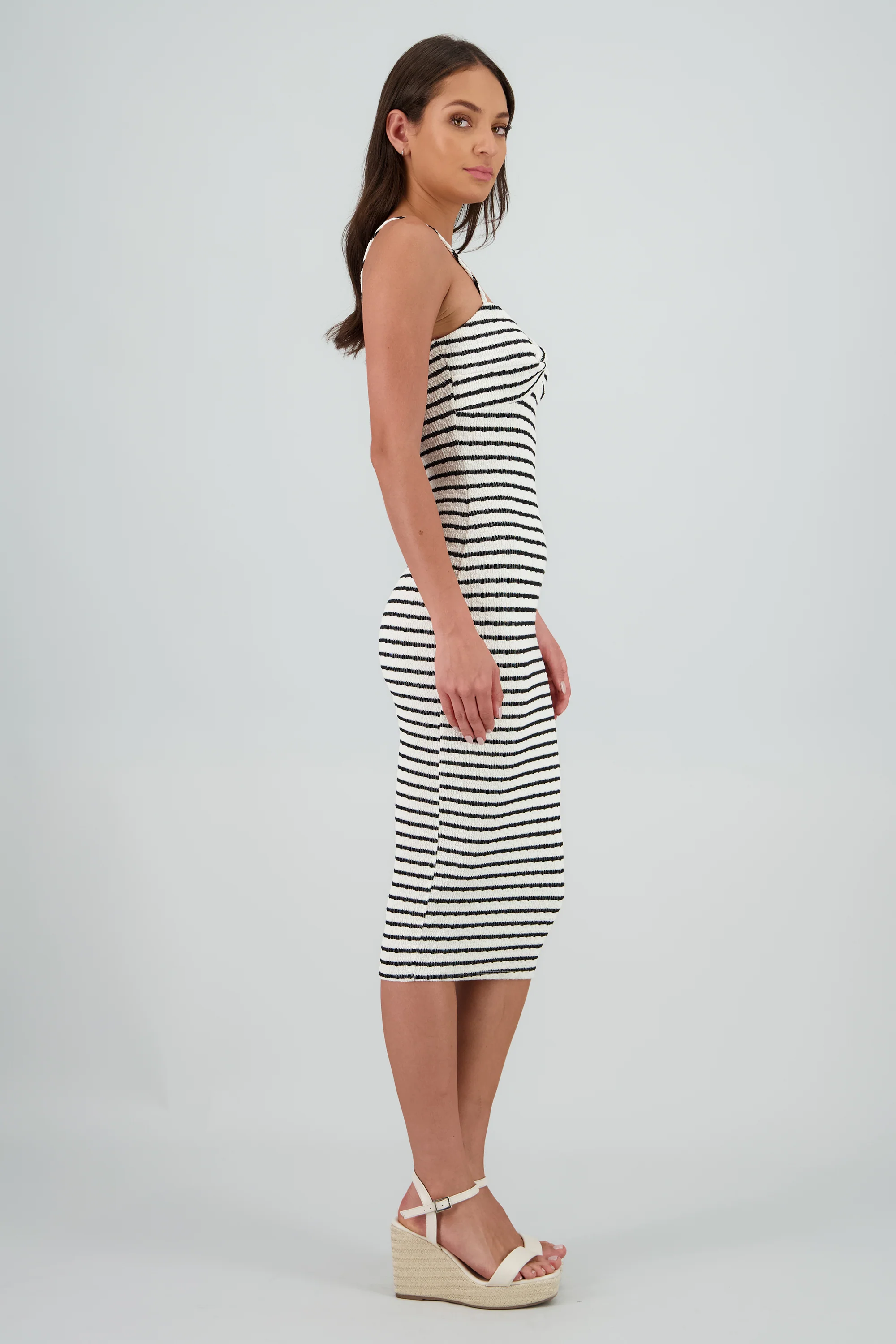 Vestido midi estampado rayas textura - Image 3