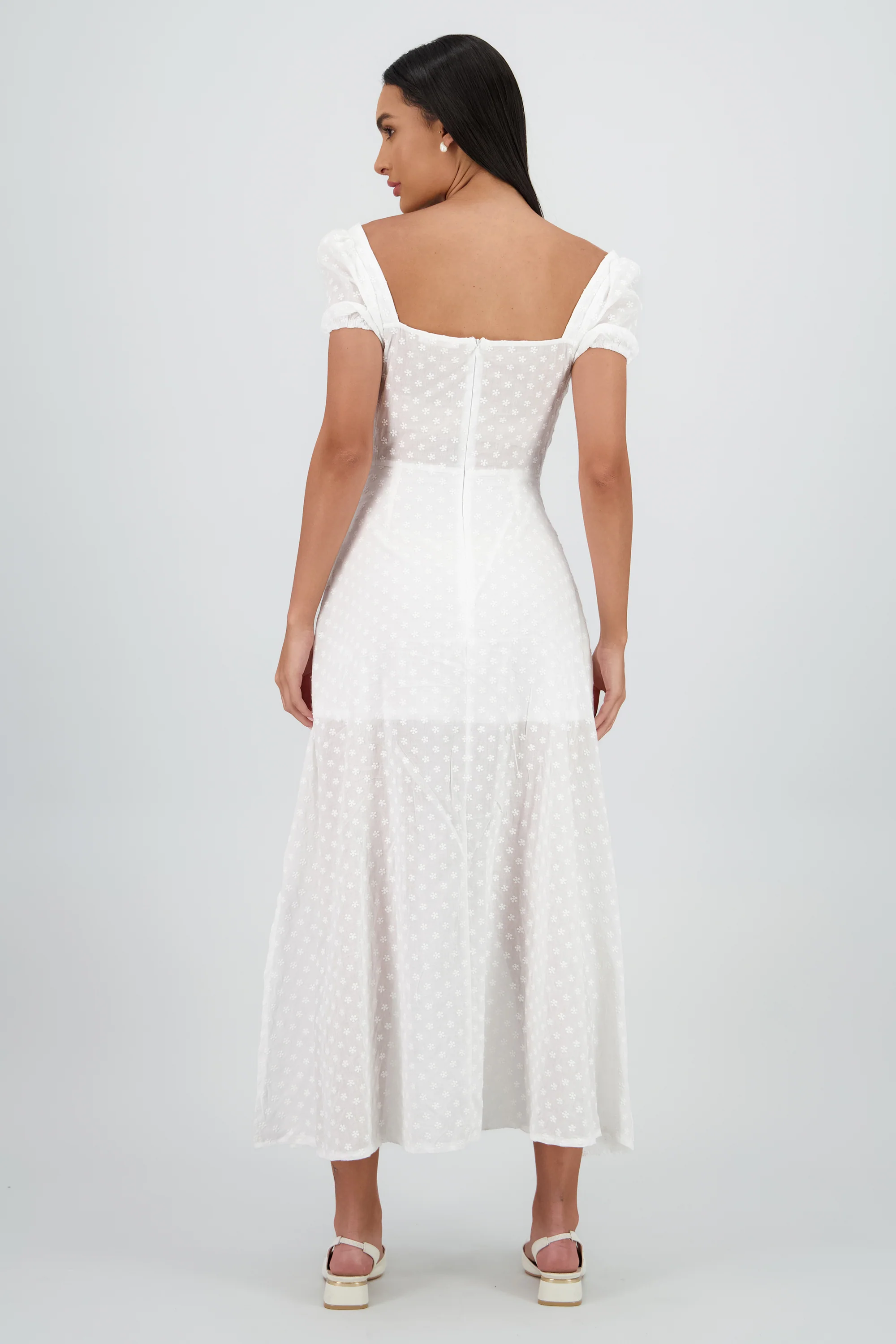 Vestido midi flores bordad - Image 4