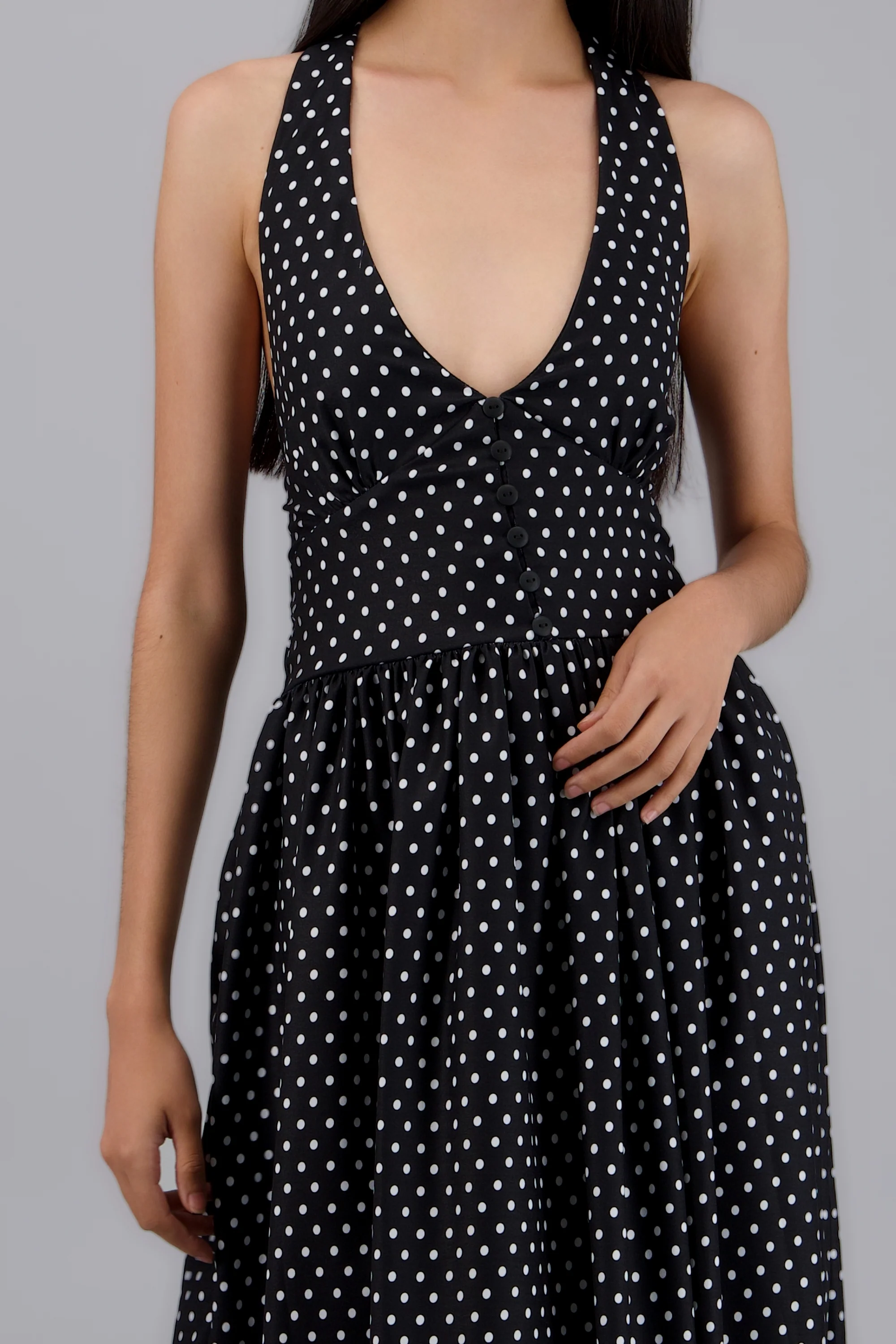 Vestido midi halter polka dots - Image 6