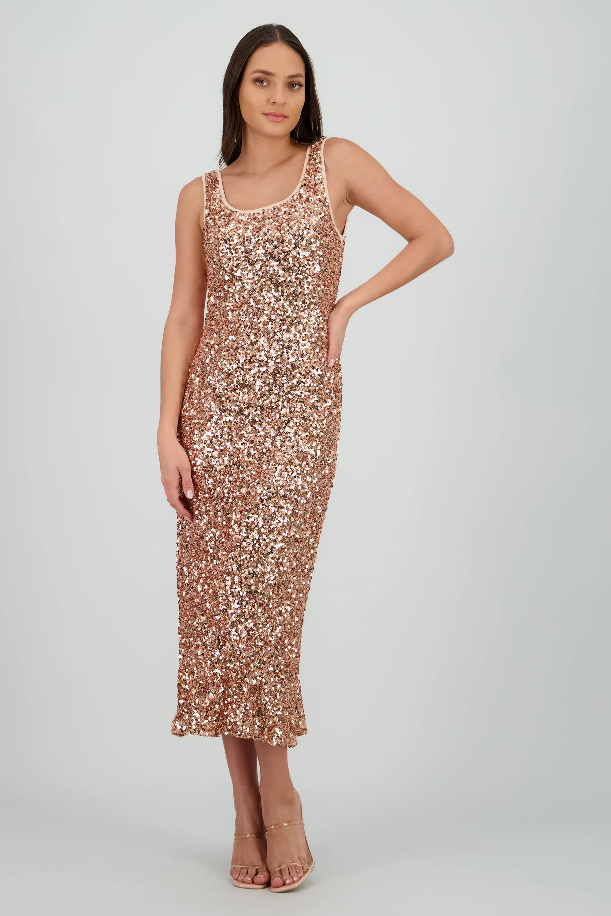 Vestido midi lentejuelas