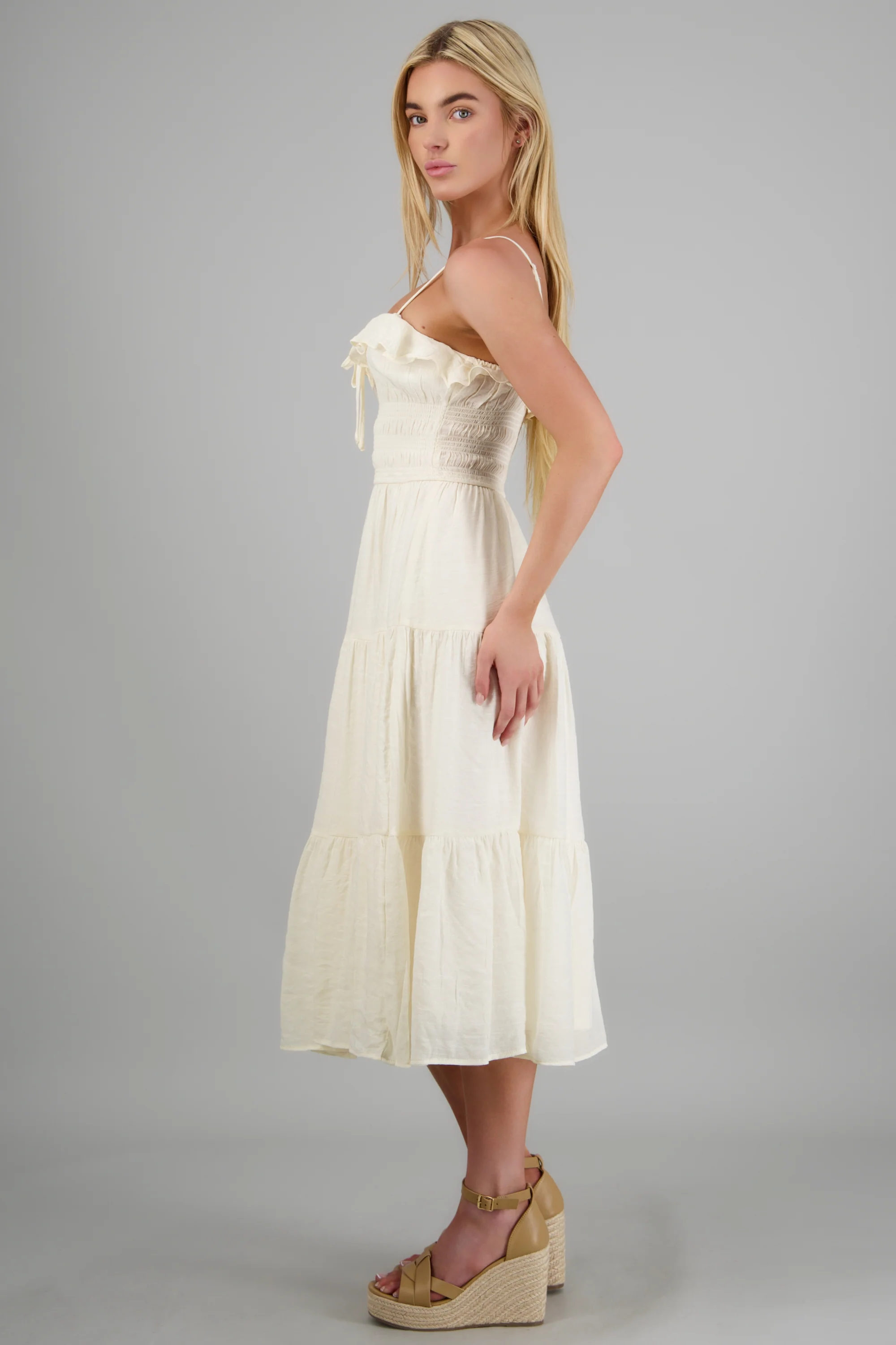 Vestido midi liso tirantes - Image 2
