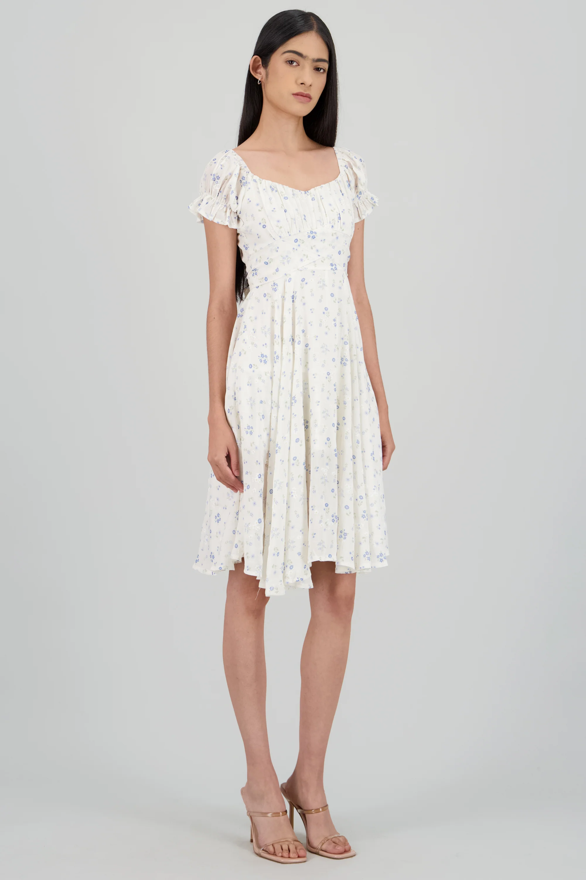 Vestido midi manga corta con amarre - Image 3