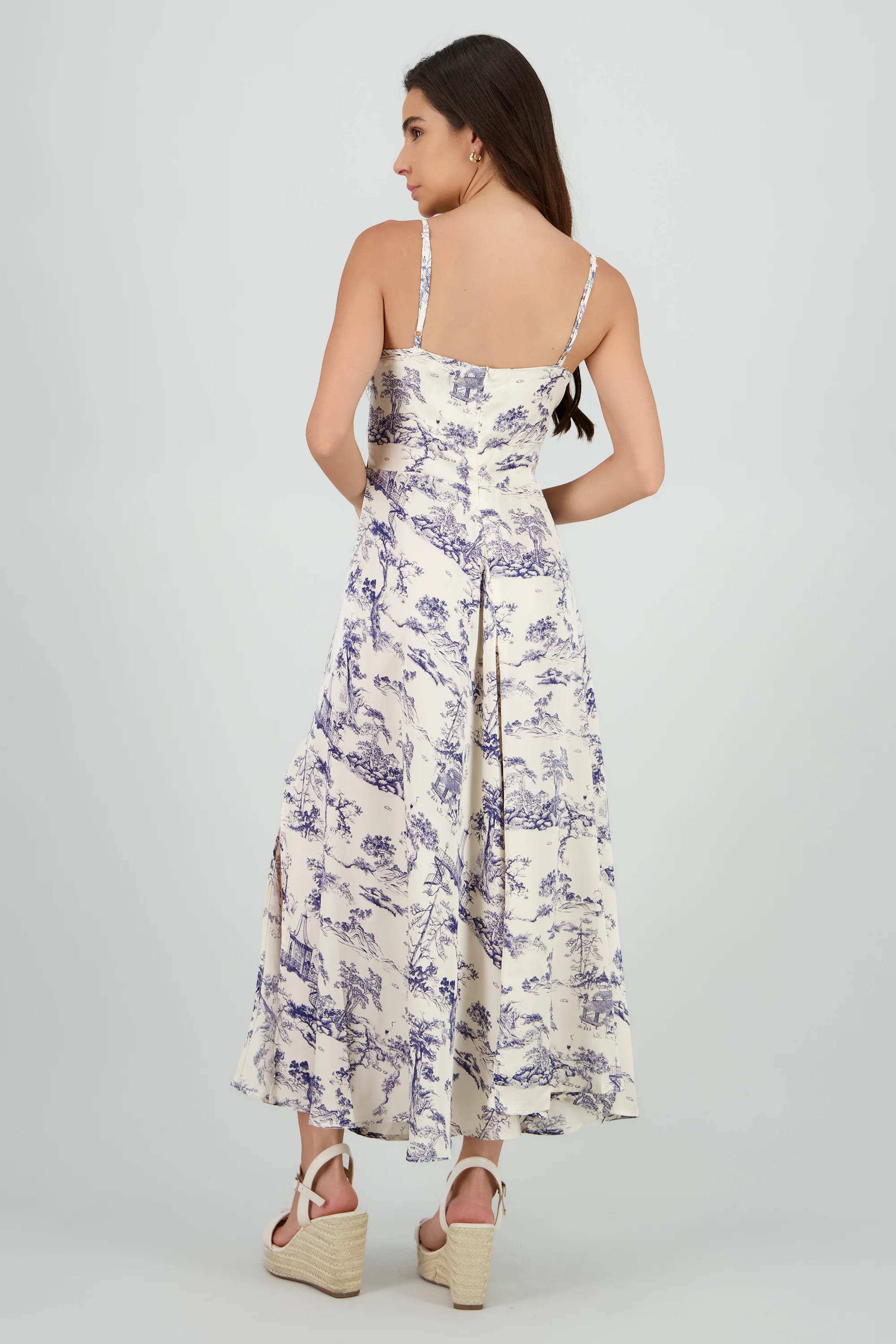 Vestido midi satin estampado - Image 4
