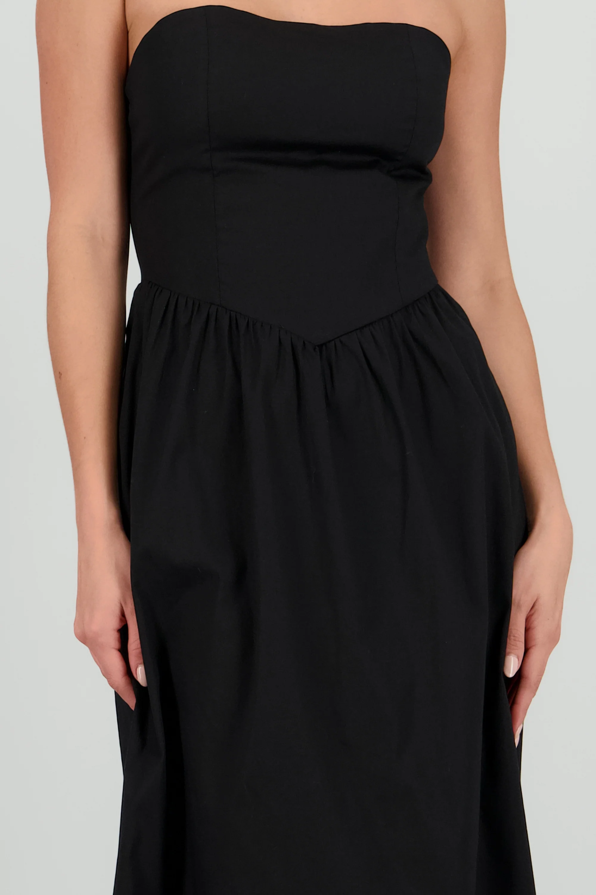 Vestido midi strapless liso - Image 5
