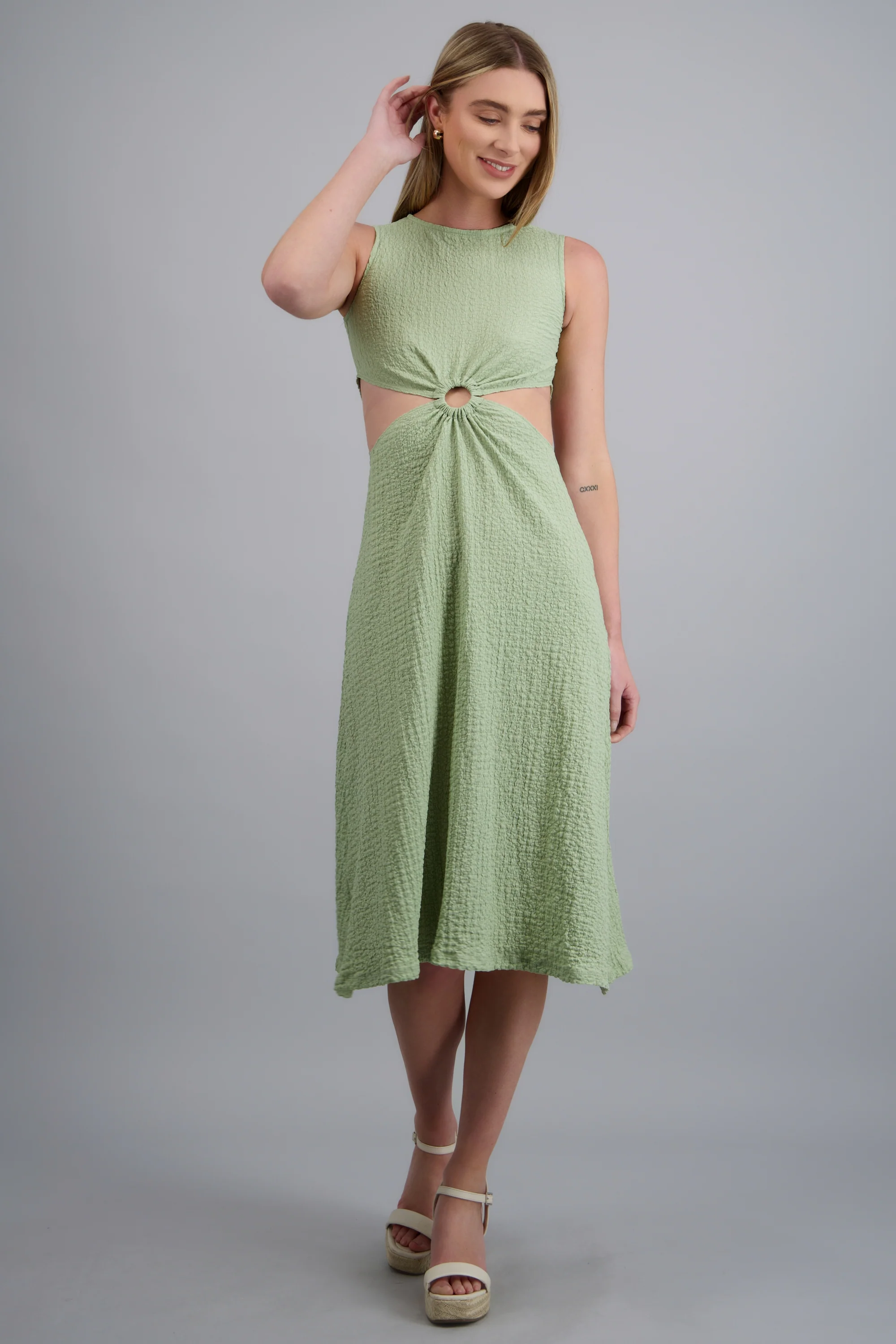 Vestido midi textura aro - Image 3