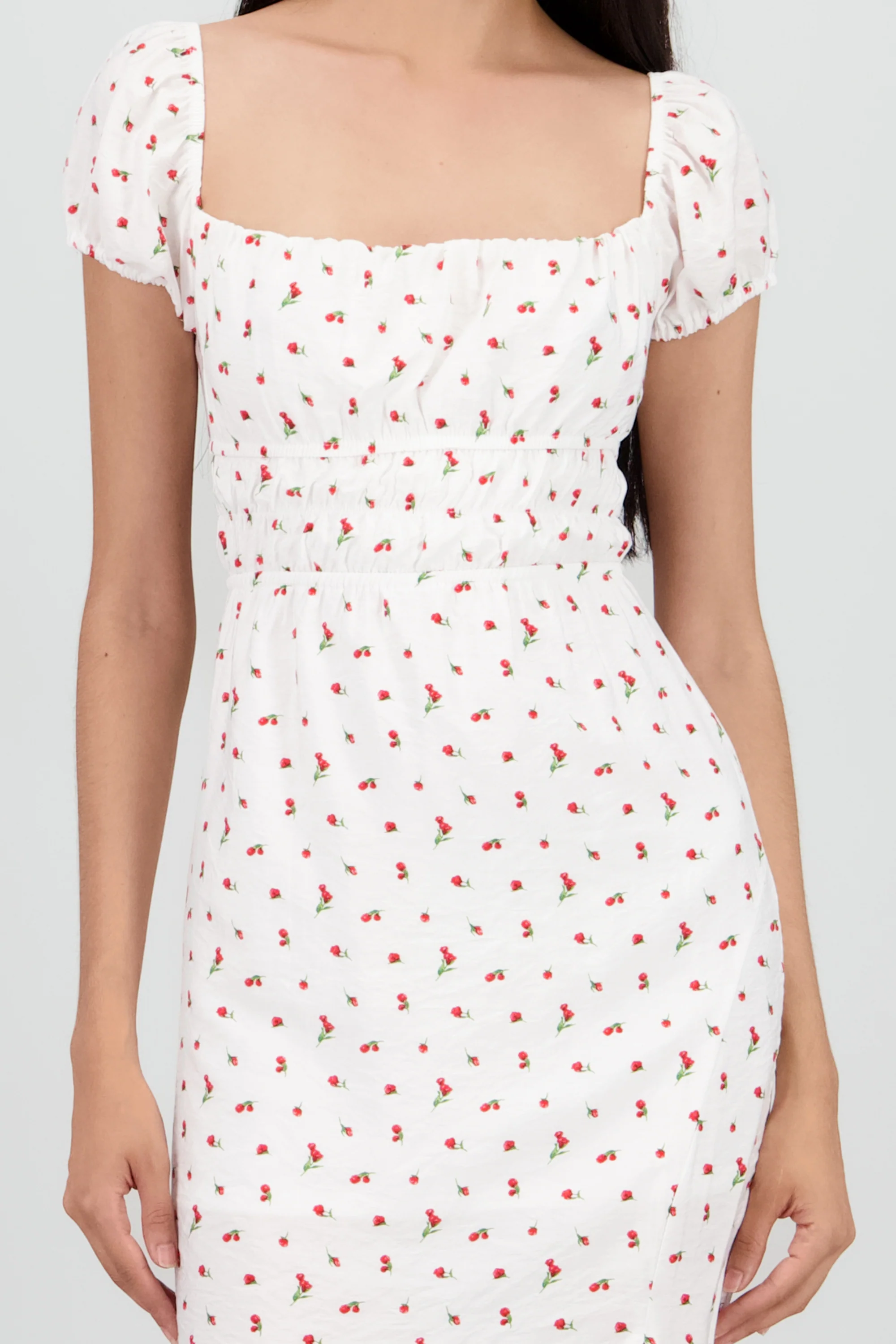 Vestido midi textura flores - Image 5