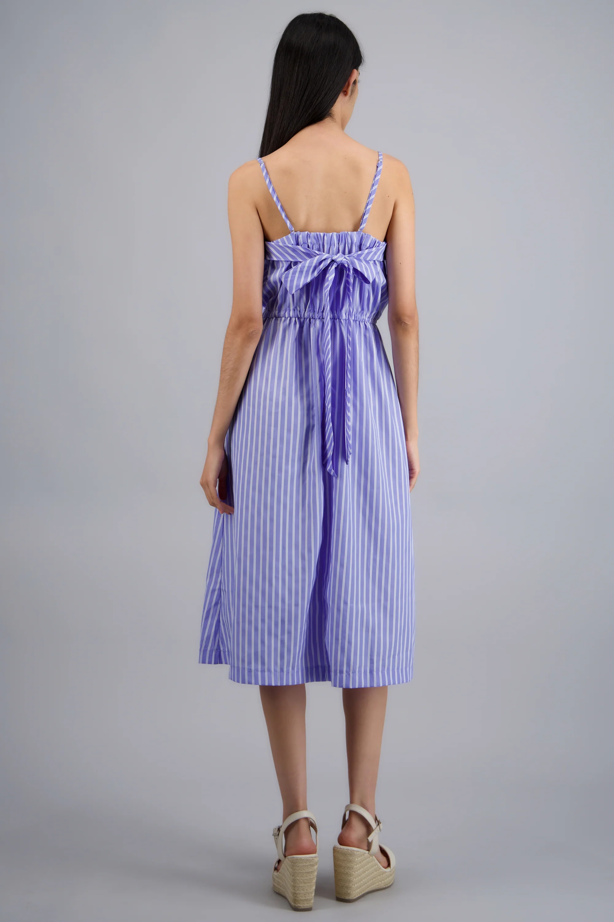 VESTIDO MIDI TIRANTES DET MOÑO RAYAS - Image 8