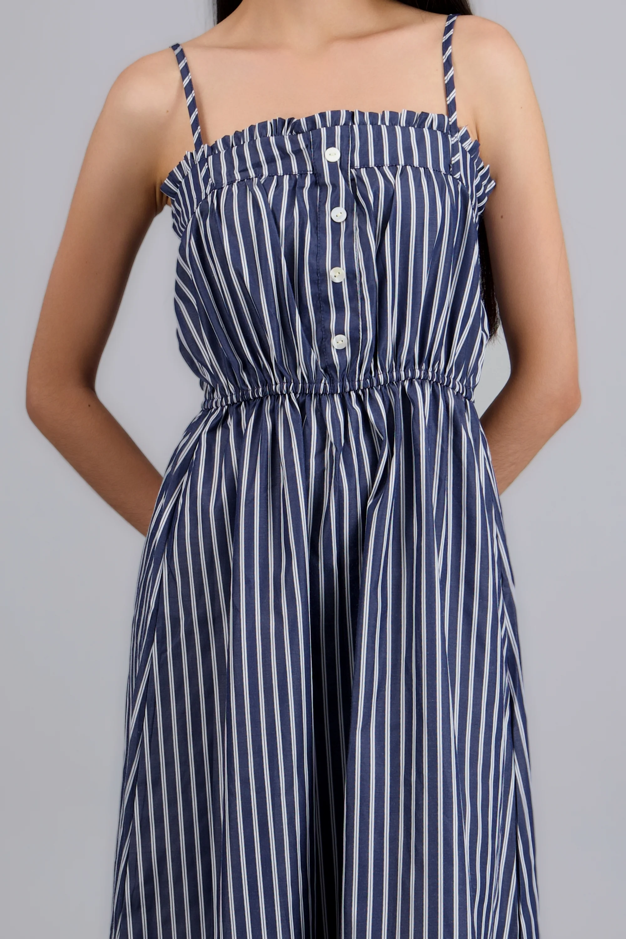 VESTIDO MIDI TIRANTES DET MOÑO RAYAS - Image 10