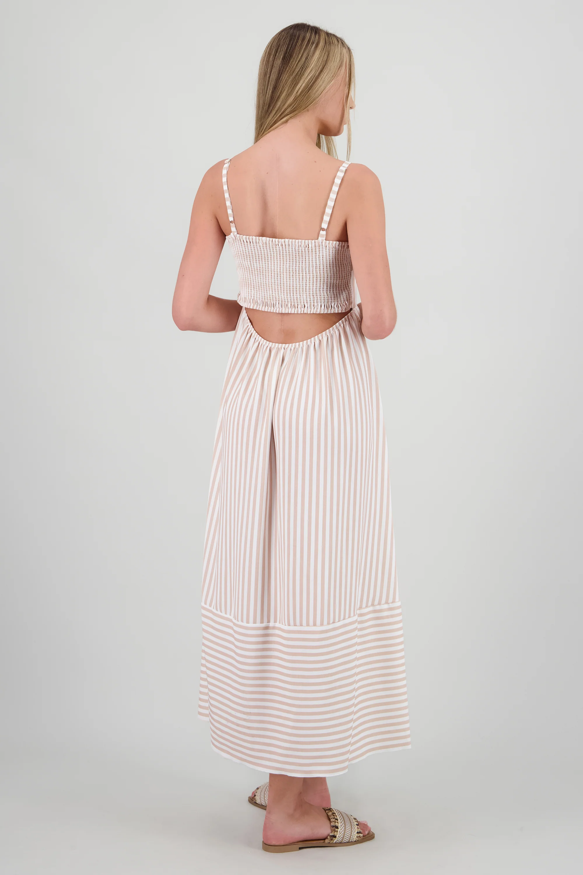 Vestido midi tirantes rayas - Image 4