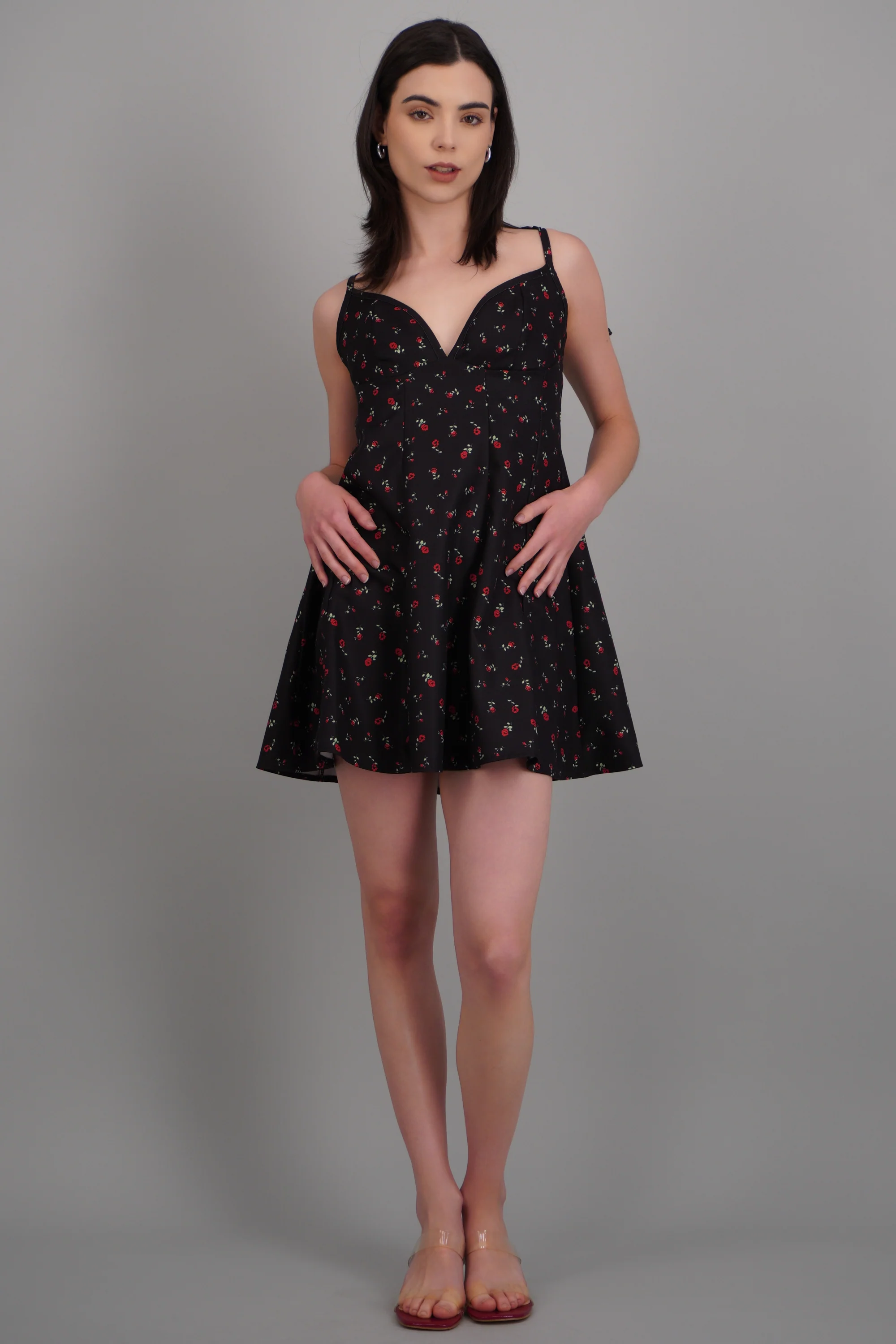 vestido mini ampon tirantes estampado - Image 3