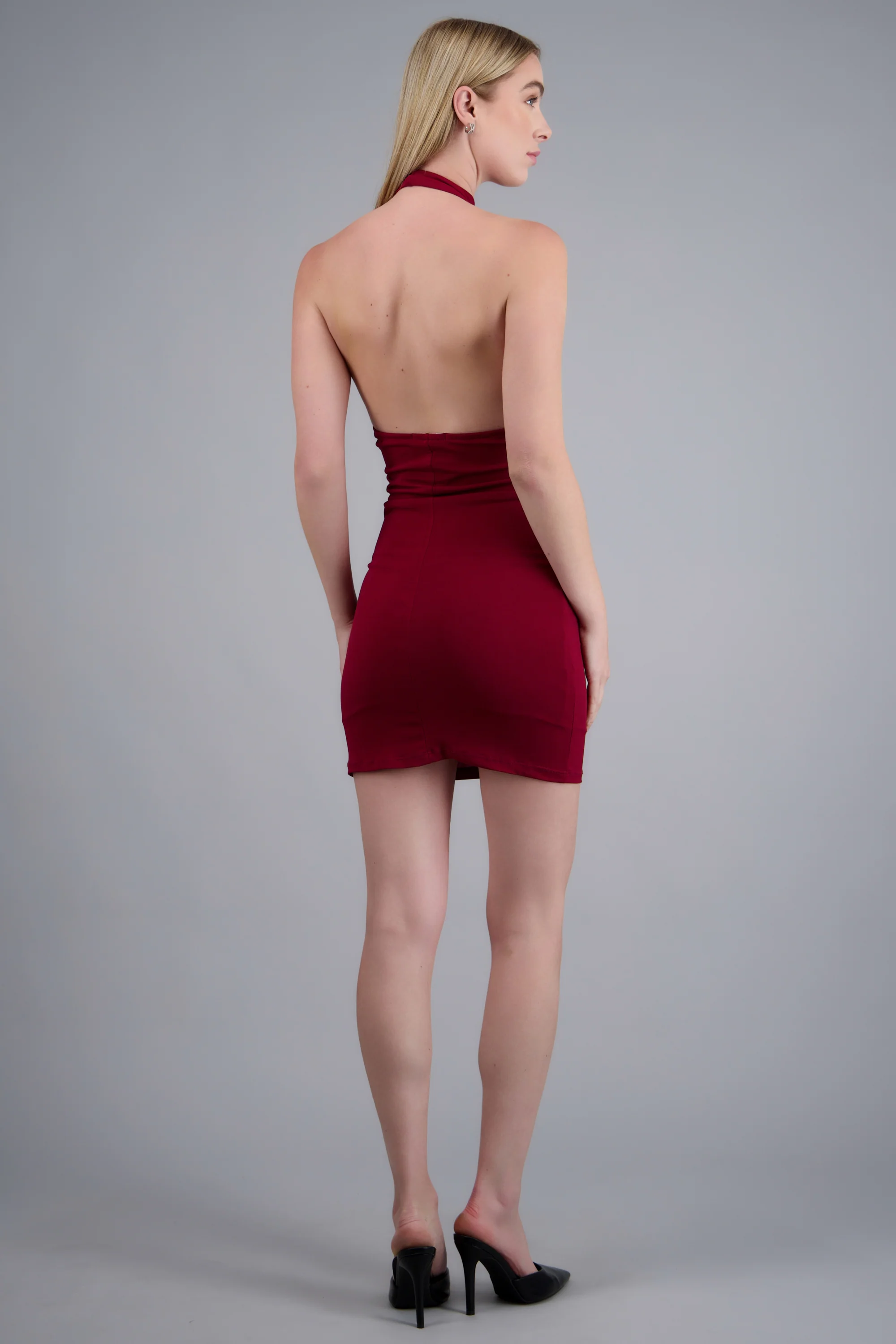 Vestido mini escote cascada detalle cuello - Image 4