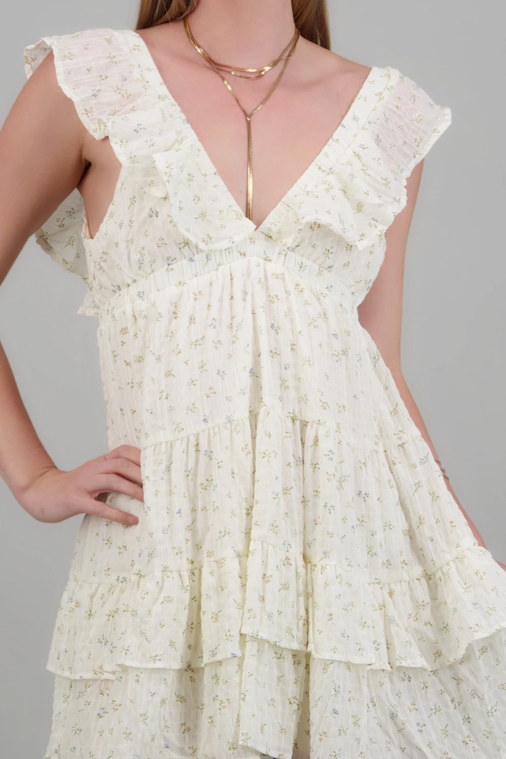 Vestido mini olanes detalle flores - Image 5