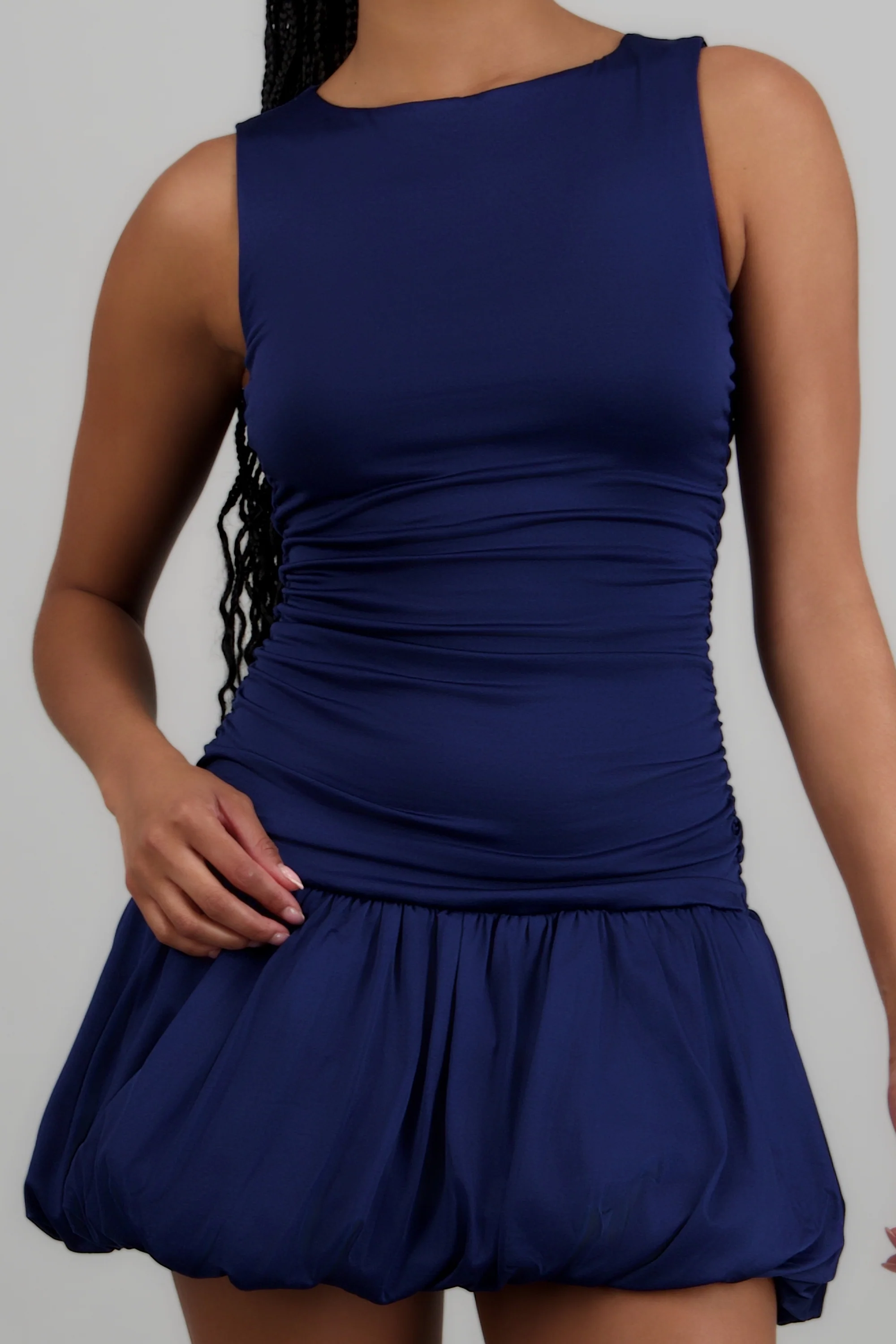 Vestido mini plisado falda burbuja - Image 5