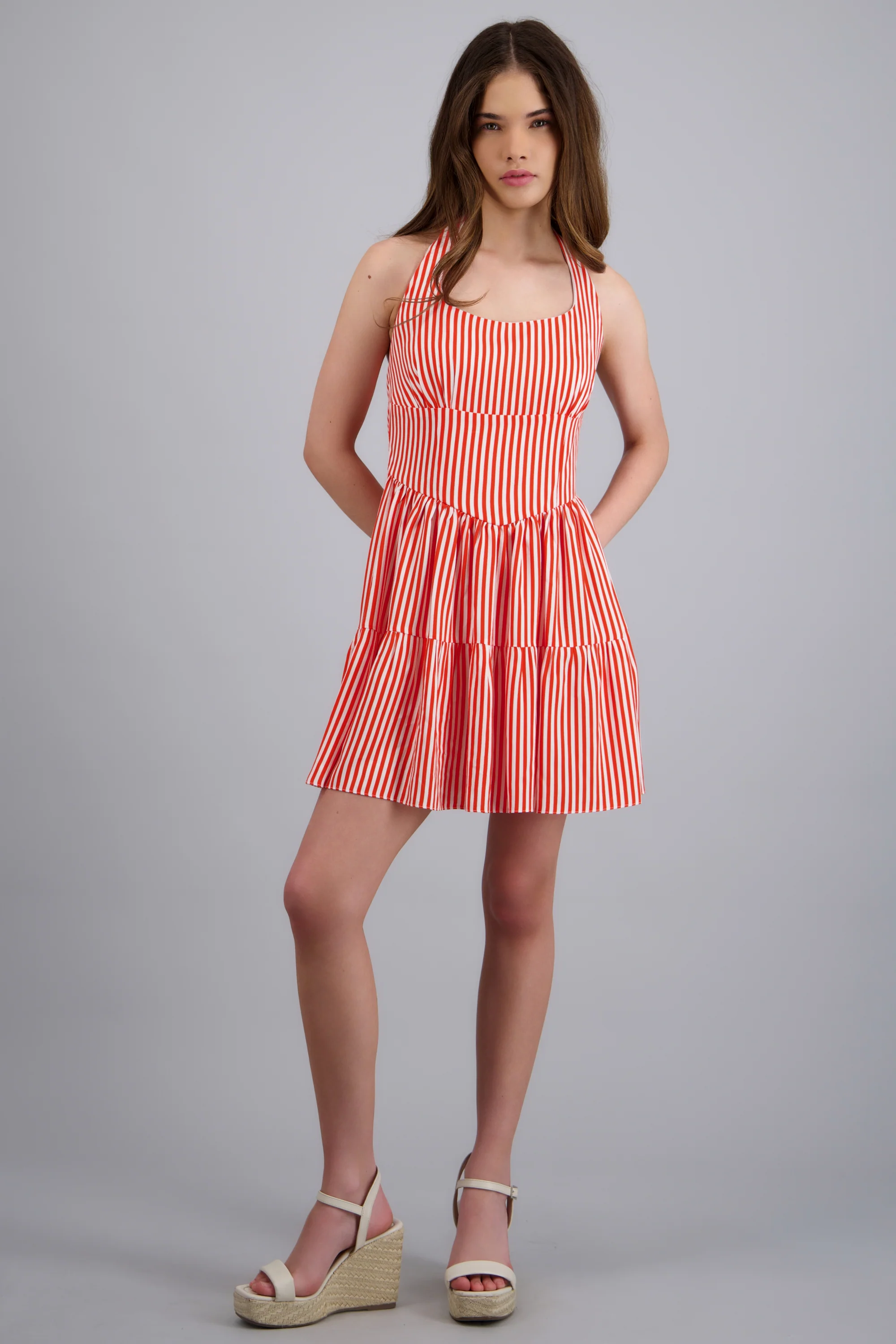 Vestido mini rayado