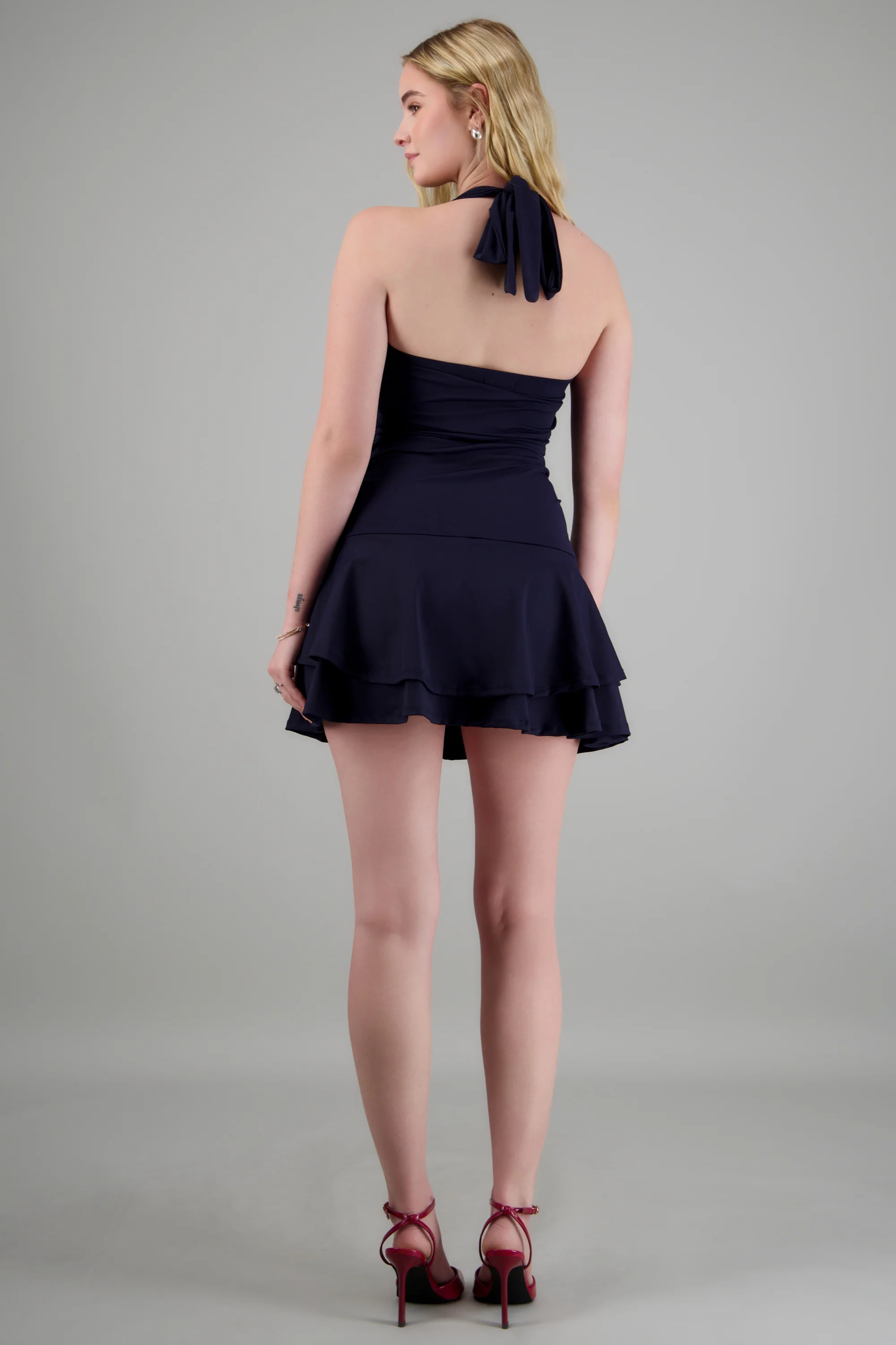 Vestido mini strapless halter - Image 8