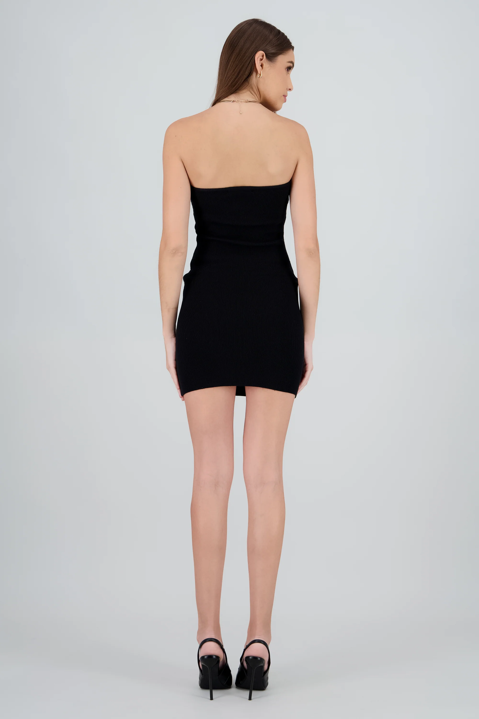 Vestido mini strapless tejido - Image 4