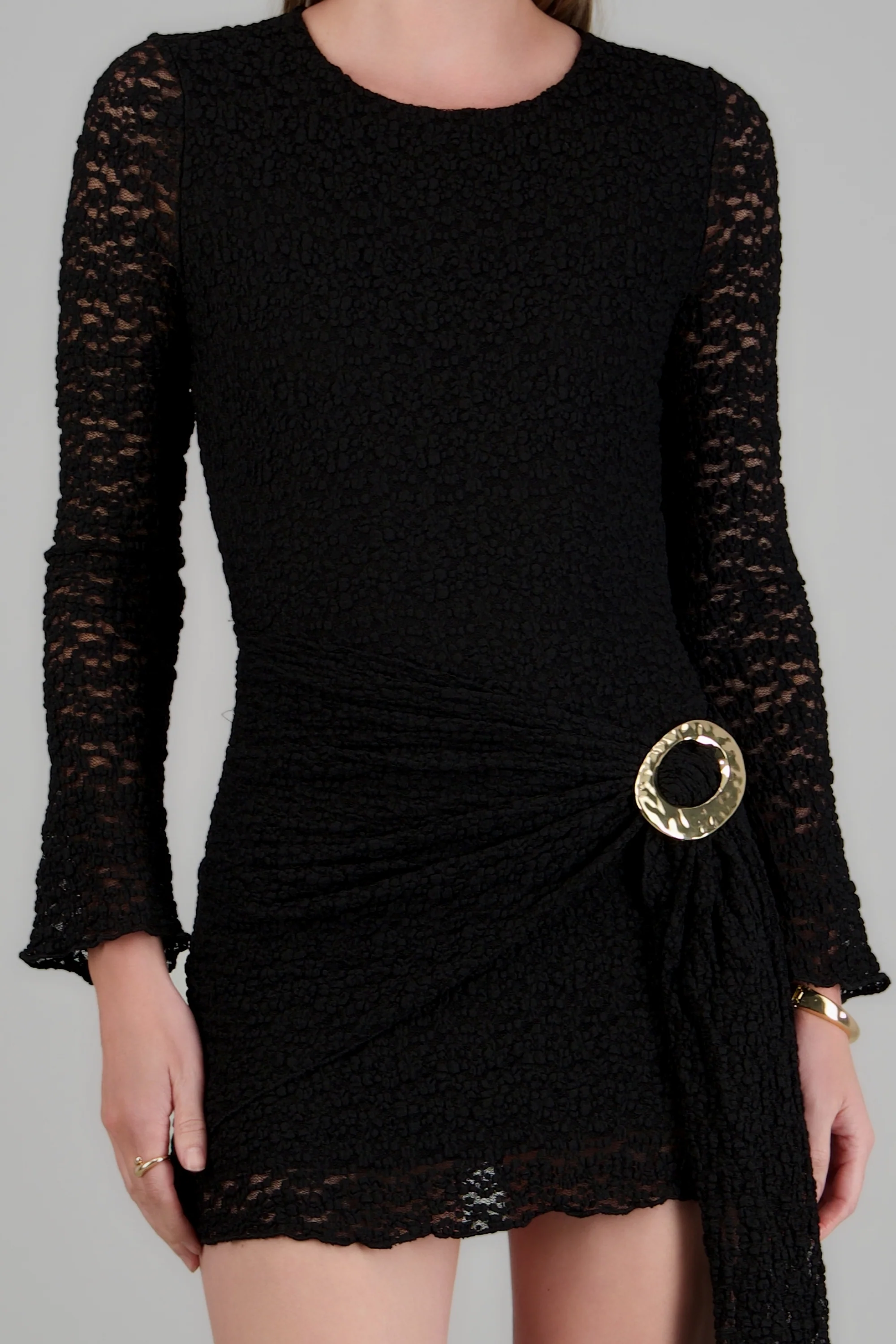 Vestido mini textura detalle pliegue - Image 5