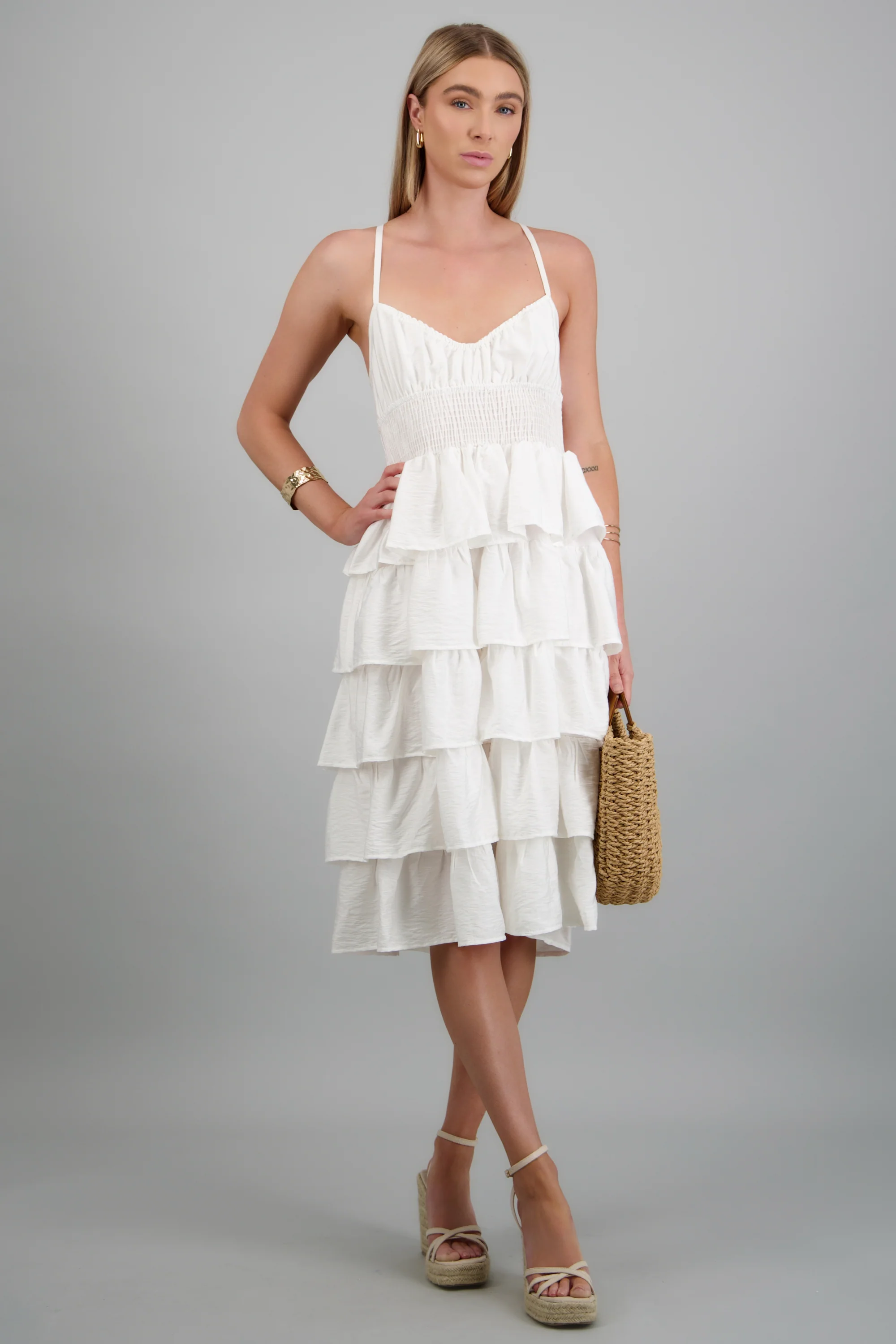 Vestido olanes midi tirantes