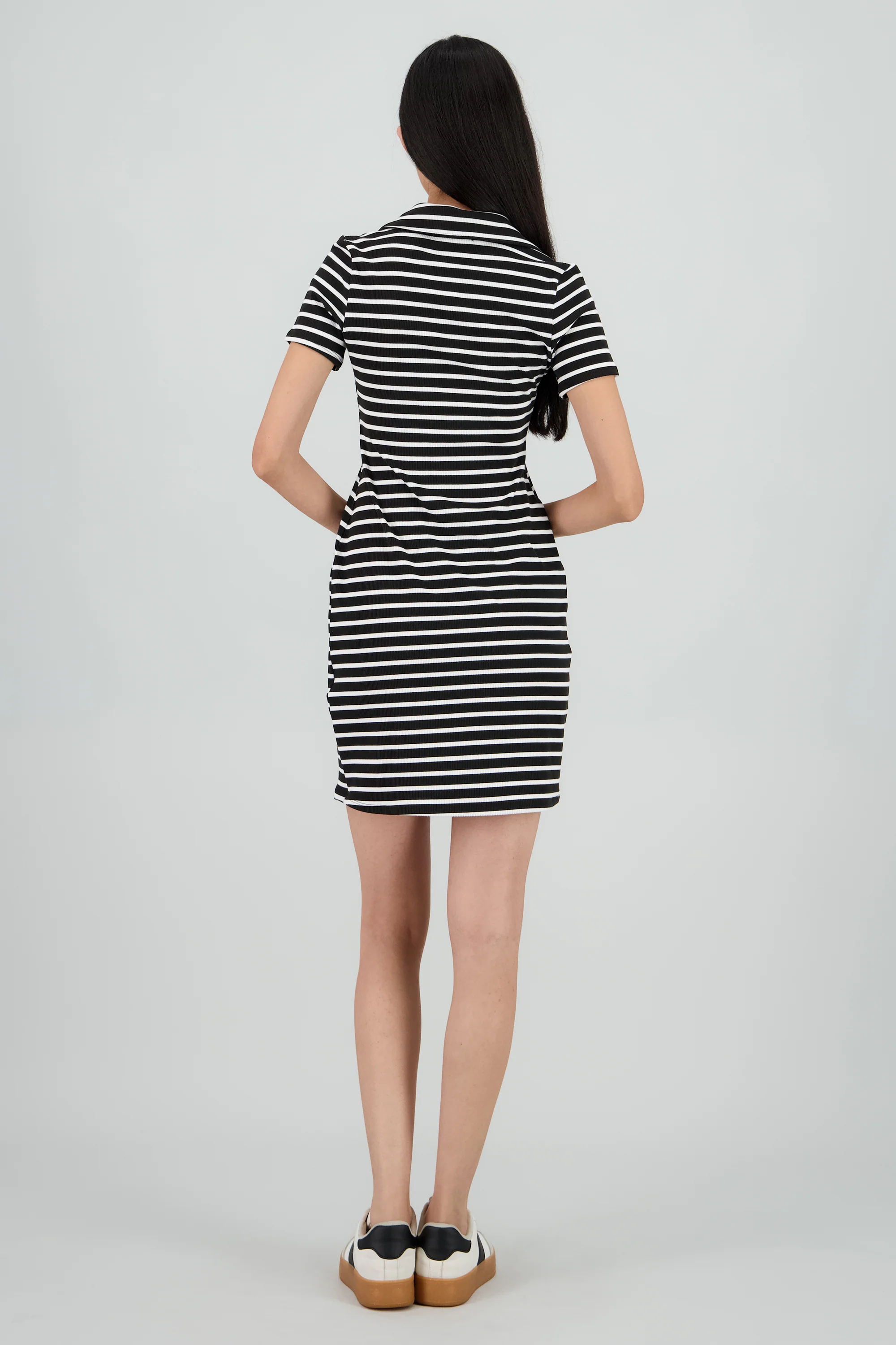Vestido rayas mini cuello polo - Image 4