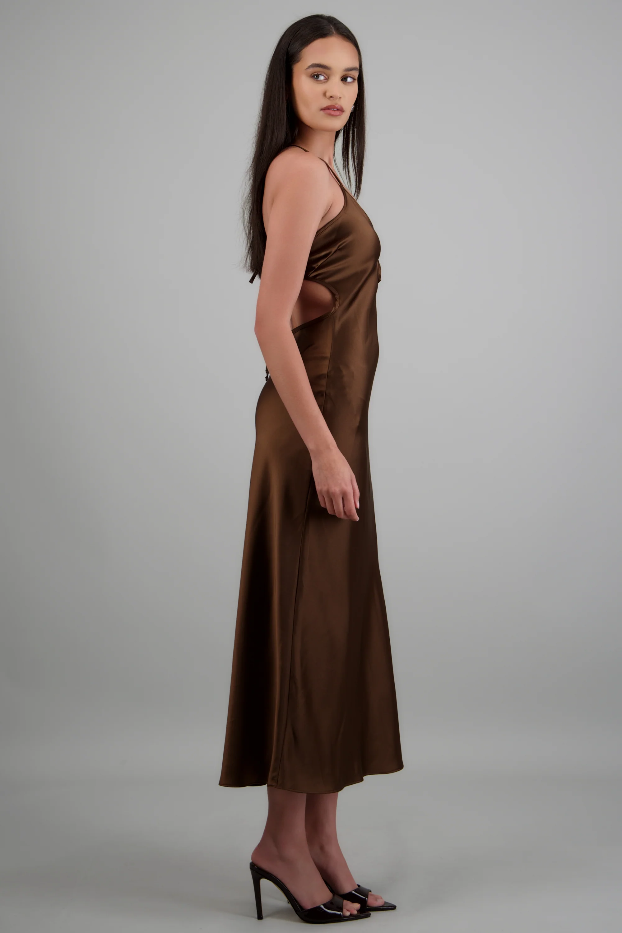 Vestido satin detalle escote cruce espalda - Image 3