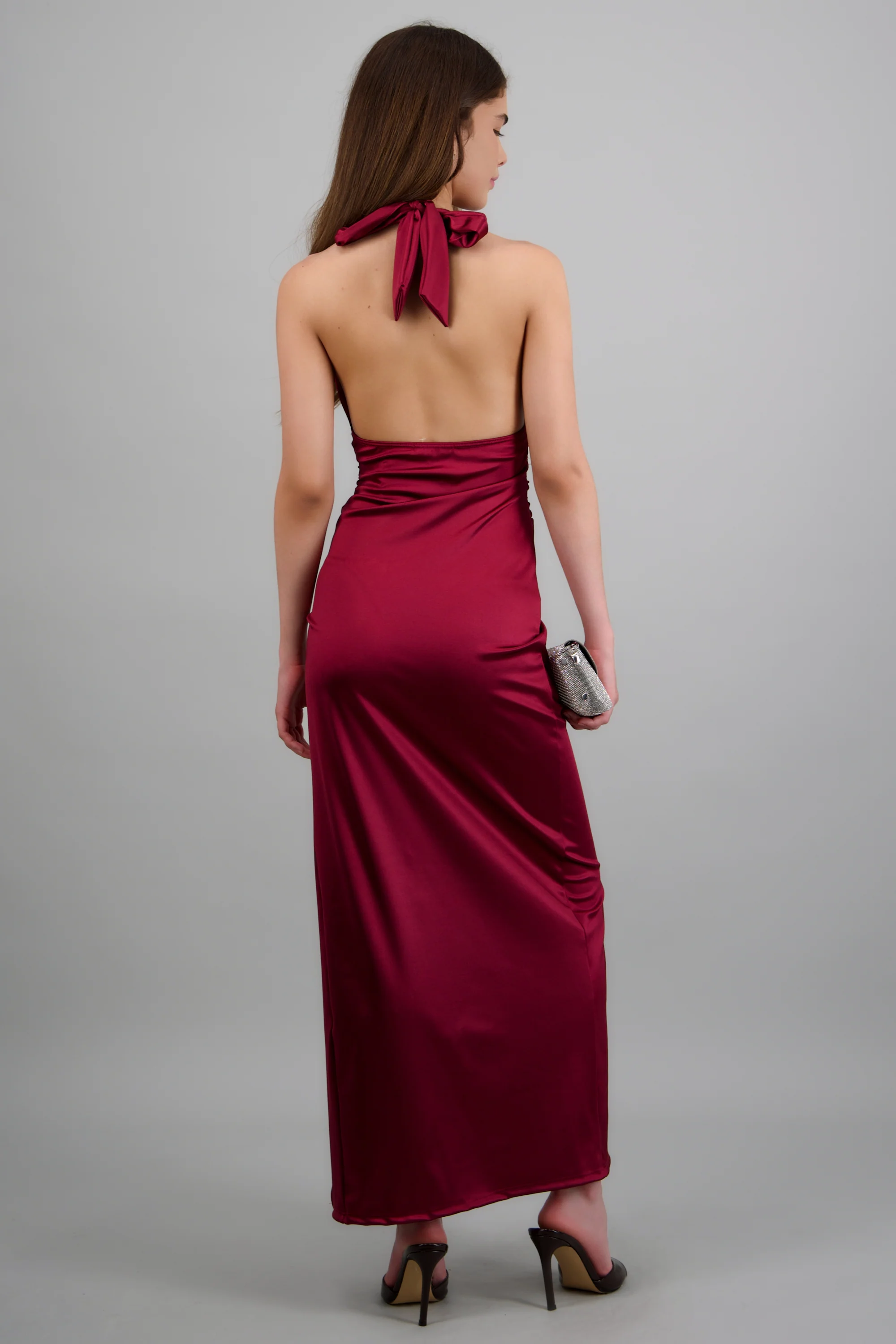 Vestido satinado halter - Image 4