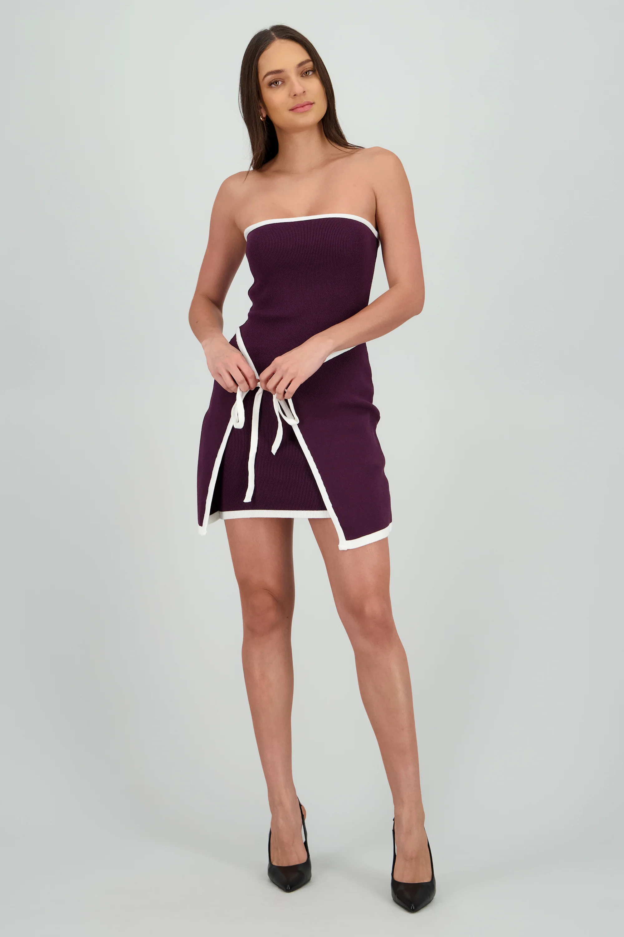 VESTIDO STRAPLESS DET CONTRASTE LAZO KNI - Image 2