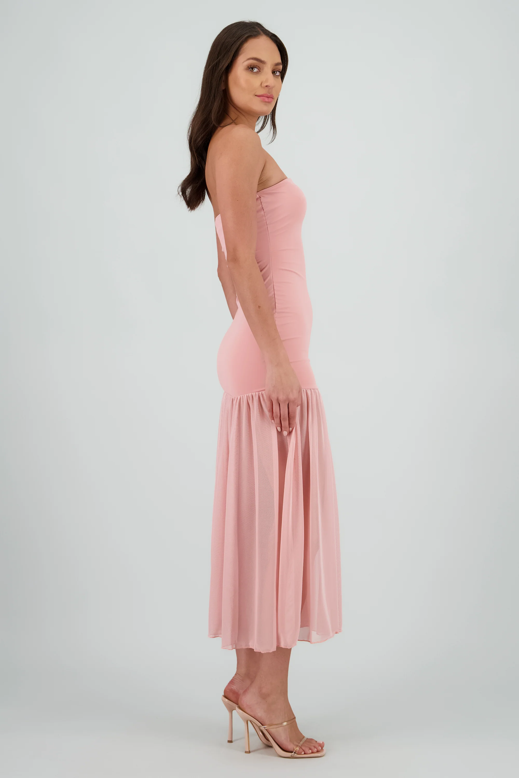Vestido strapless detalle transparencia - Image 3