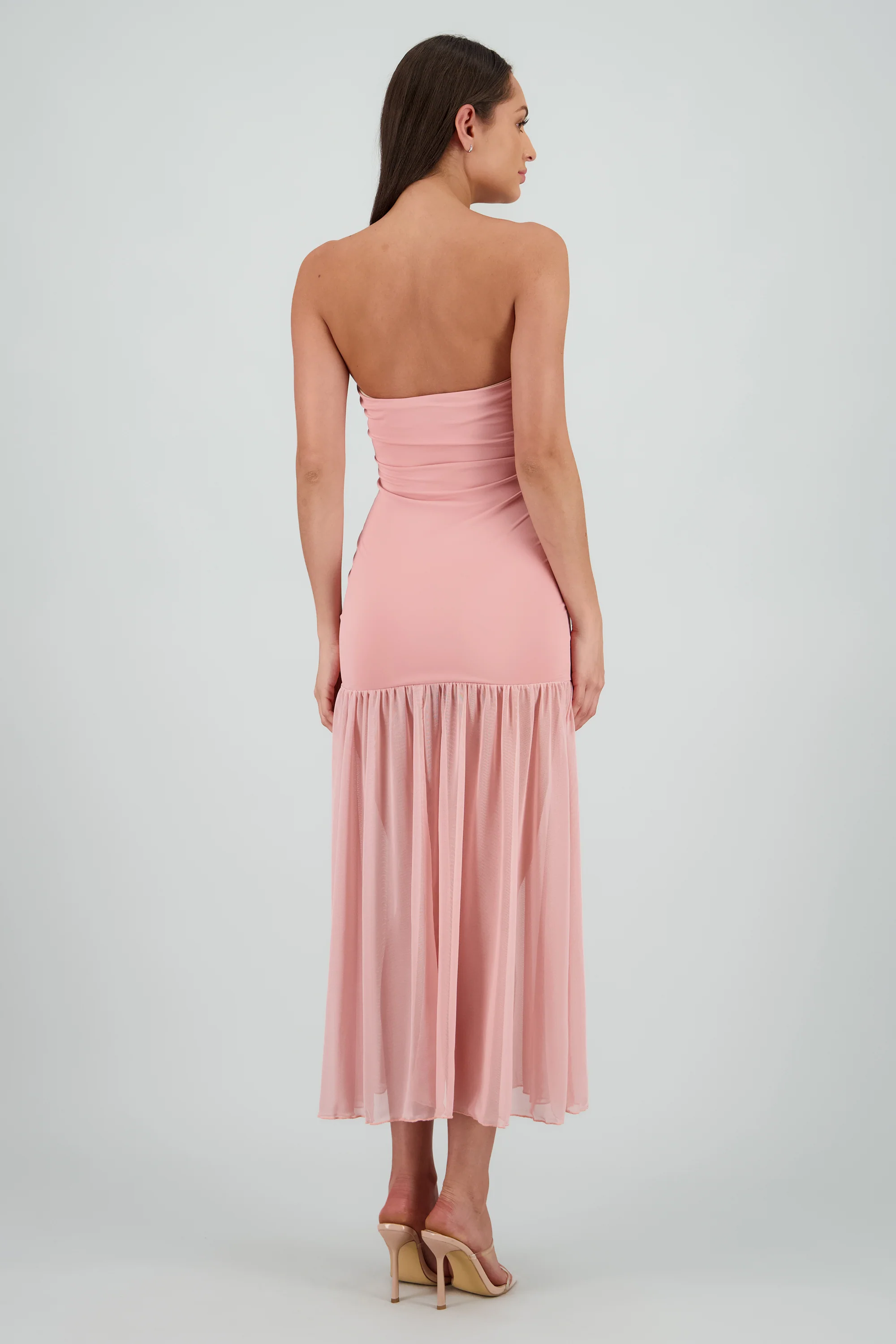 Vestido strapless detalle transparencia - Image 4