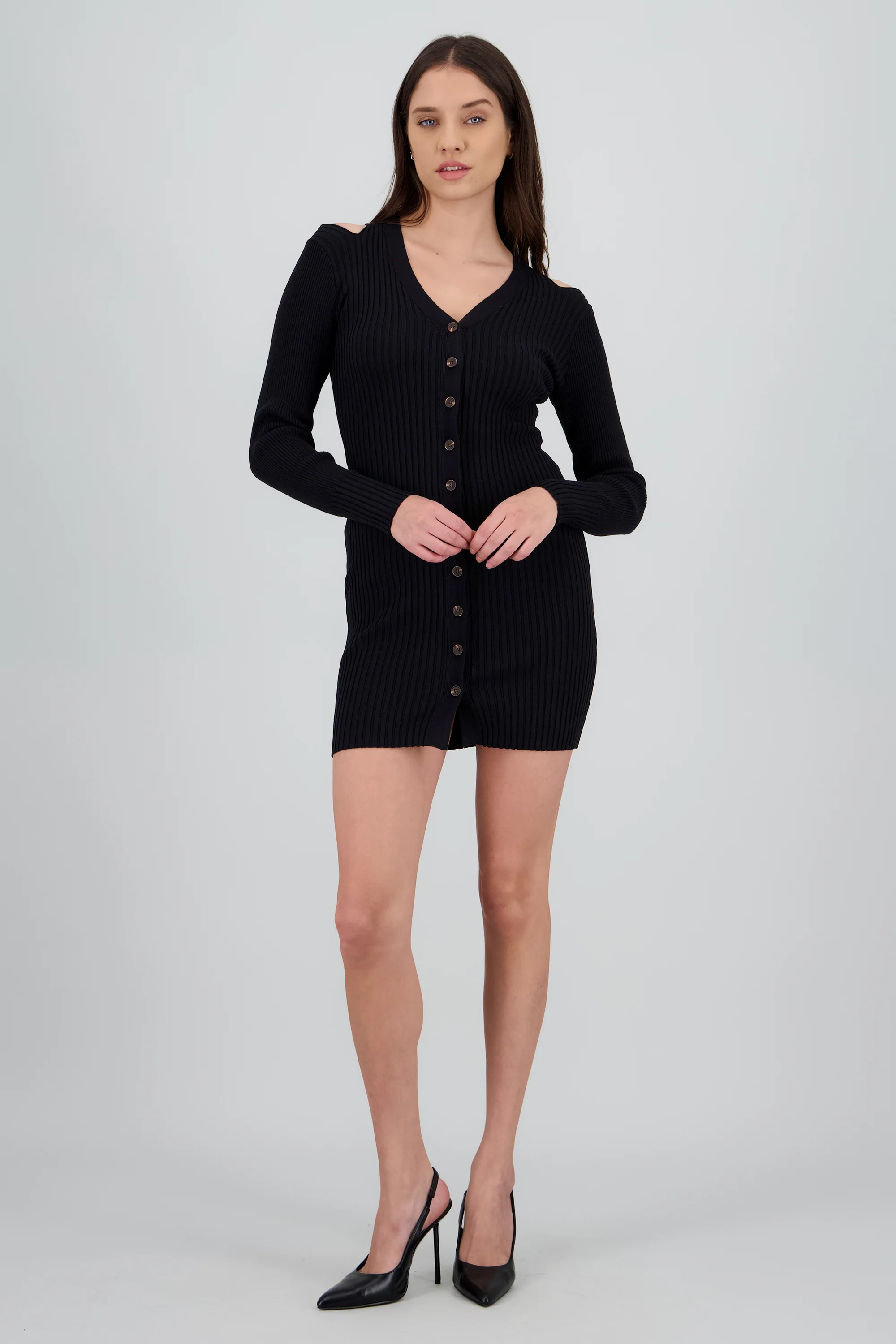 Vestido tejido manga larga
