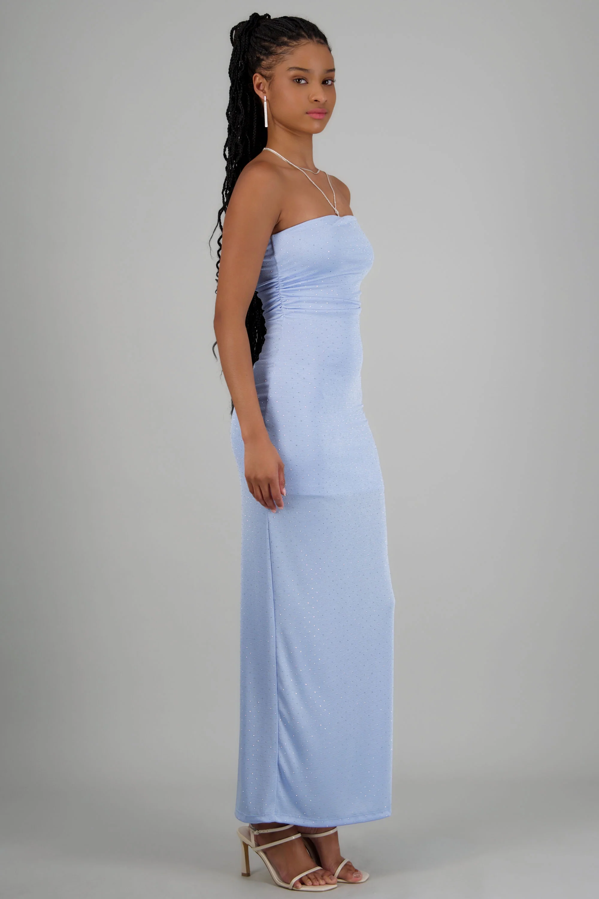 Vestido tubo drapeado brillos - Image 3