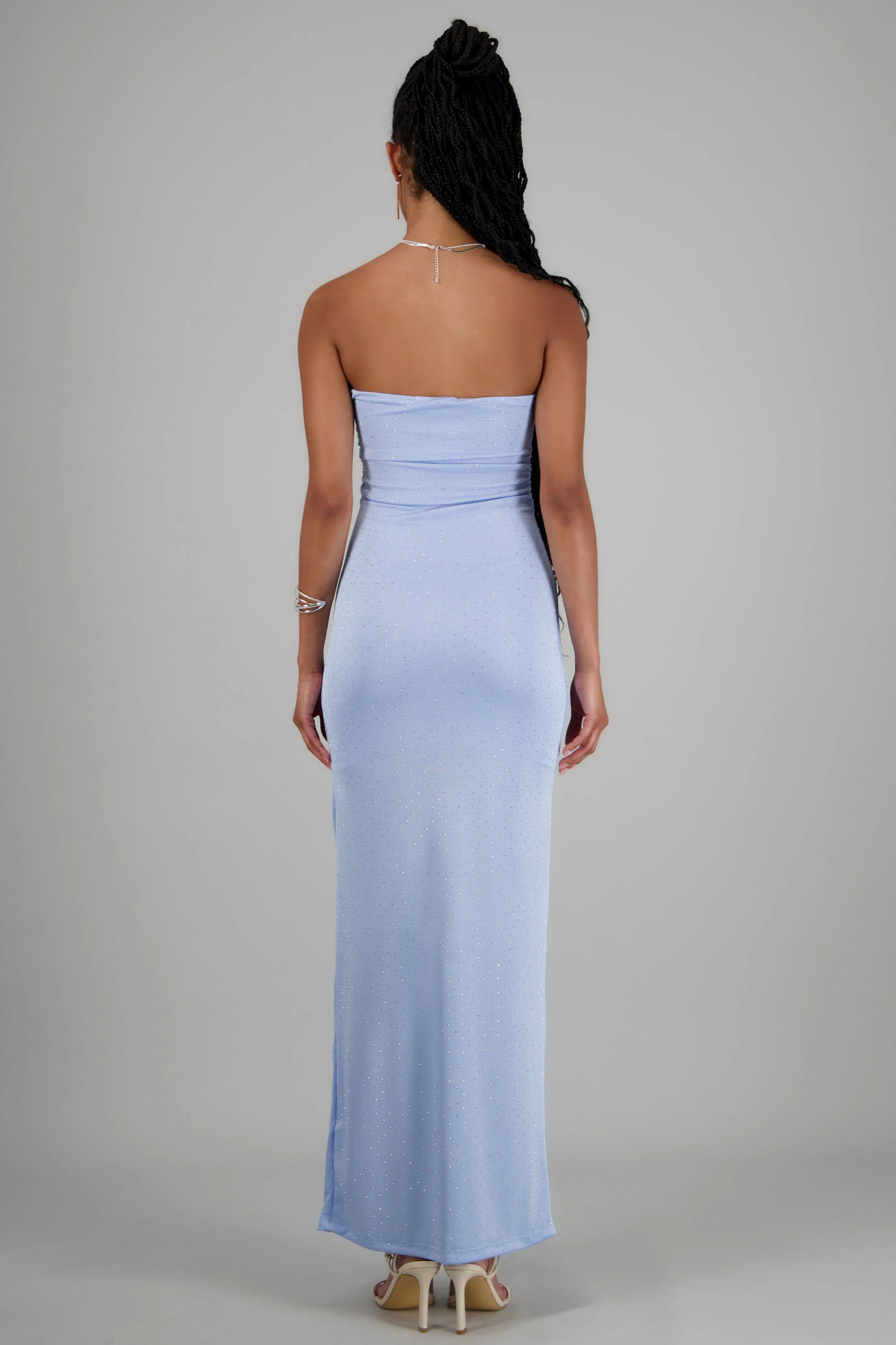 Vestido tubo drapeado brillos - Image 4