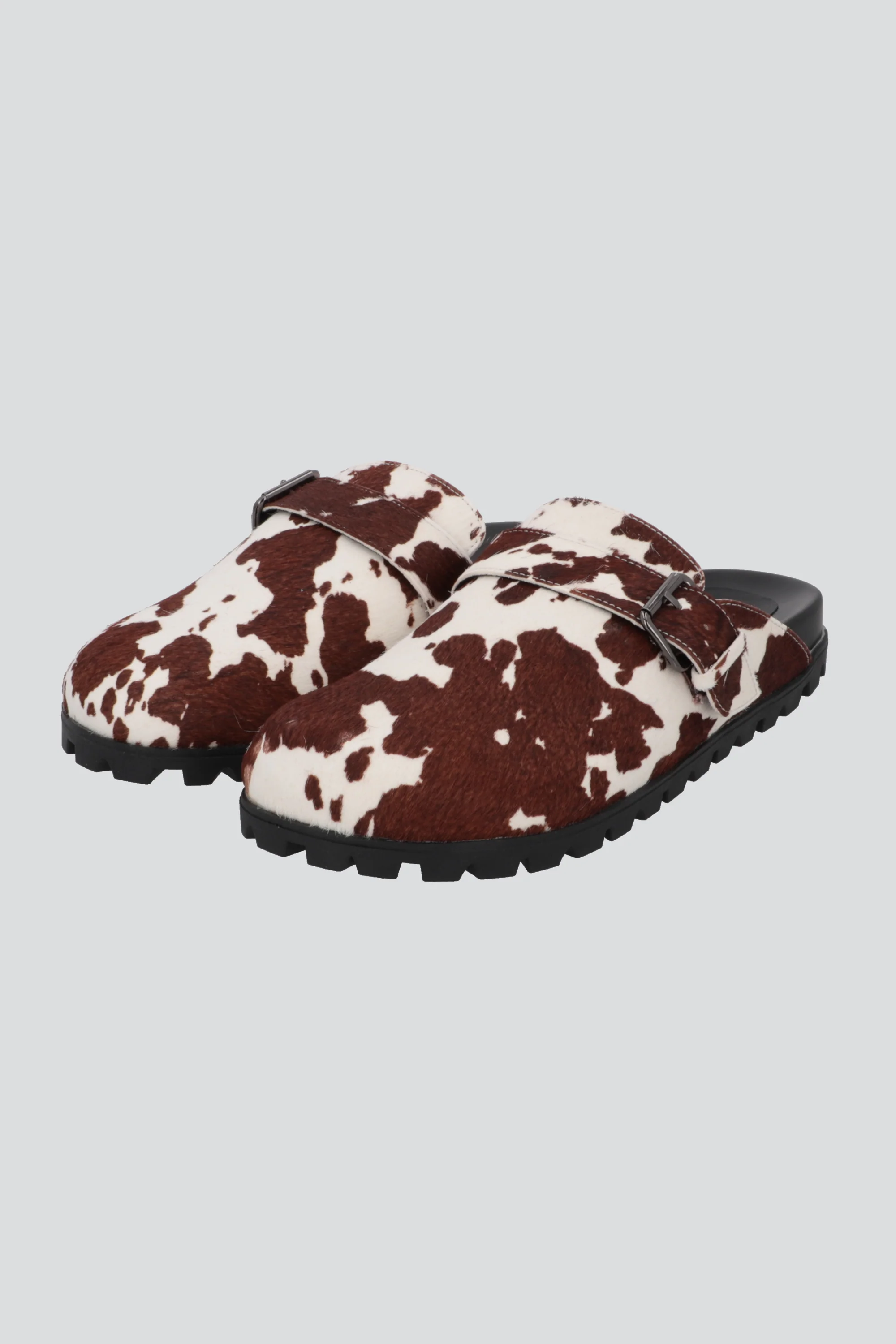 Sueco mula print de vaca 100% piel